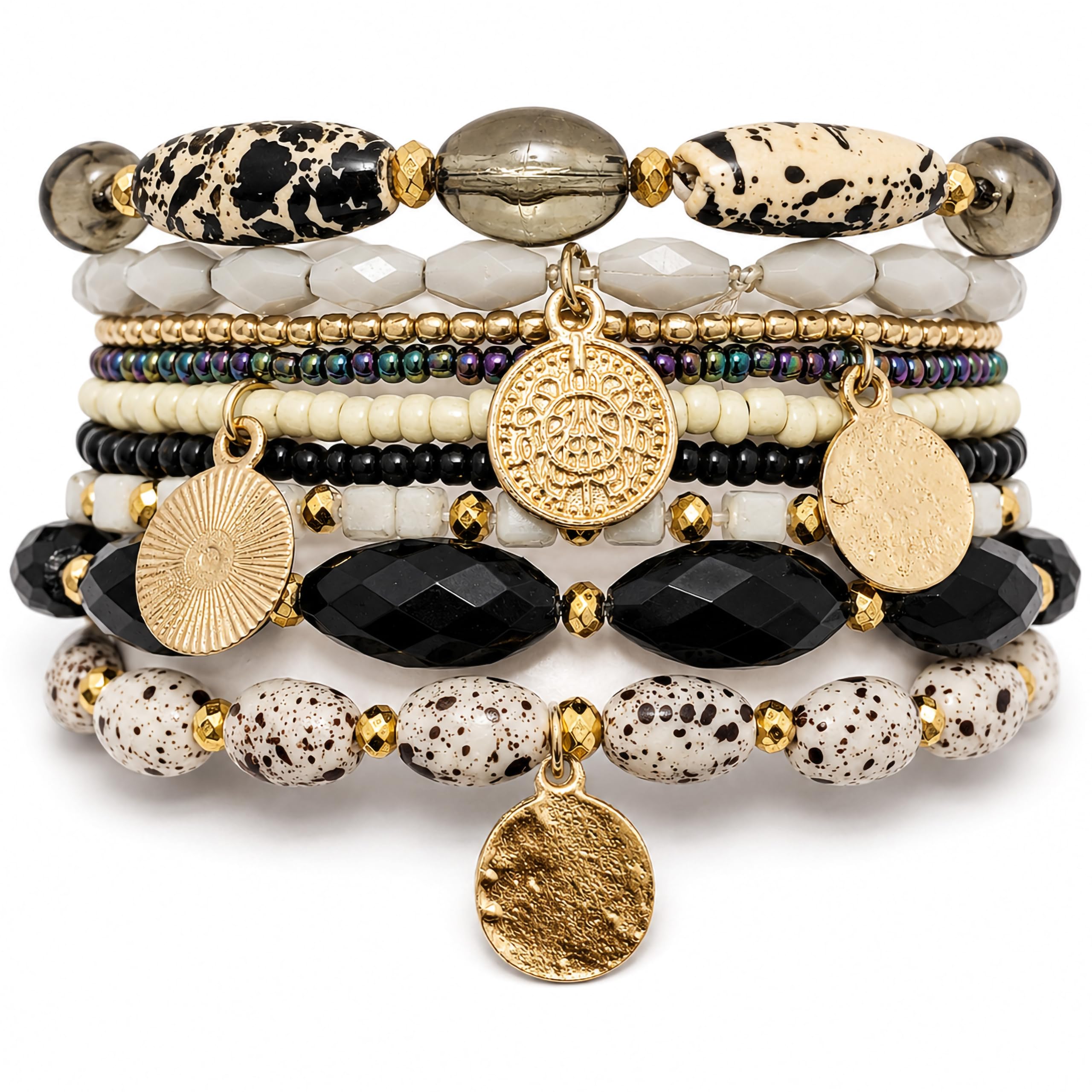 Bohemian Beads Bracelet Set for Women and Girls – Stylish Stackable Boho Bracelets for Women, Aesthetic Hand Jewelry-image-41