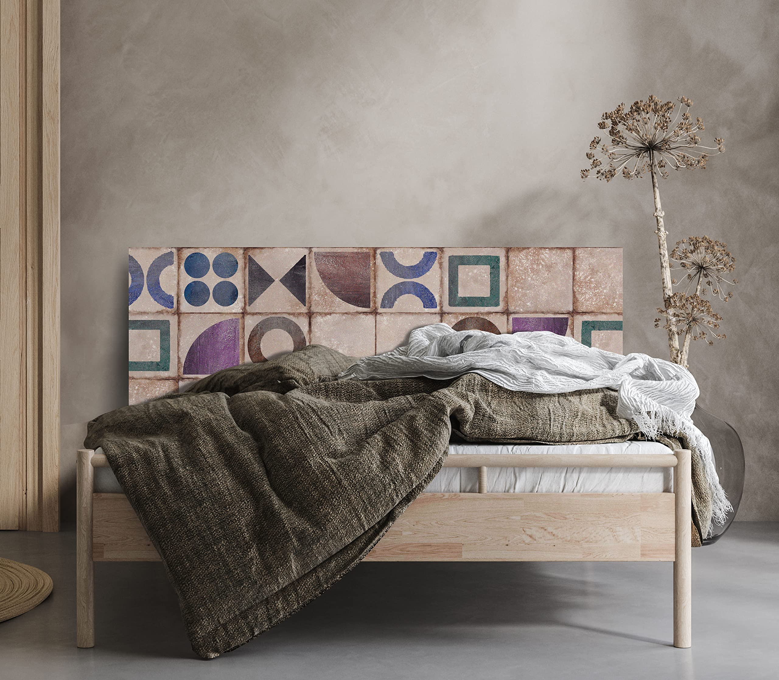 Testiera letto in PVC 5 mm decorativa economica, modello - Bikoro (135 x 60 cm