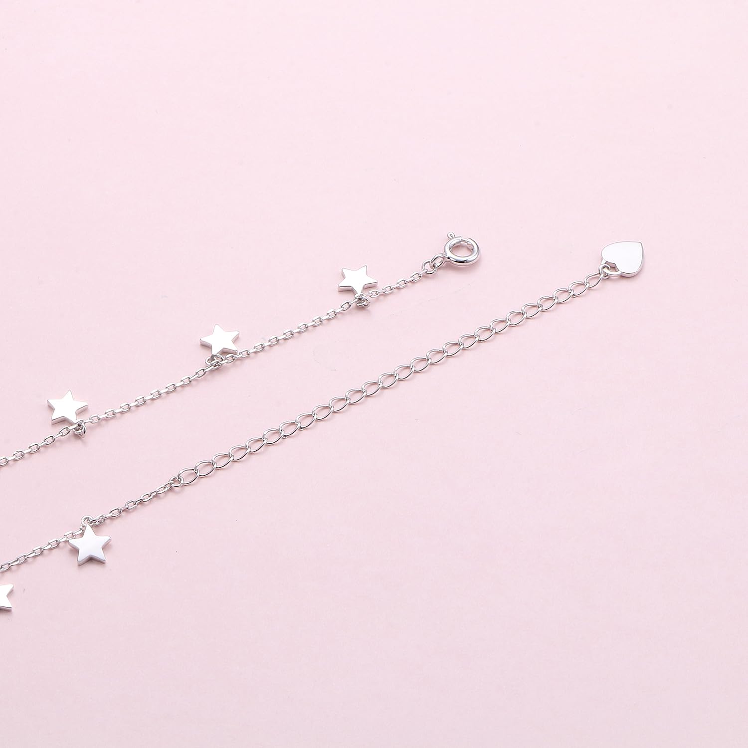 Sterling Silver Jewelry Choker Necklace Pendant Disc Chain Statement Necklace For Women 13+3 inches - Image 6