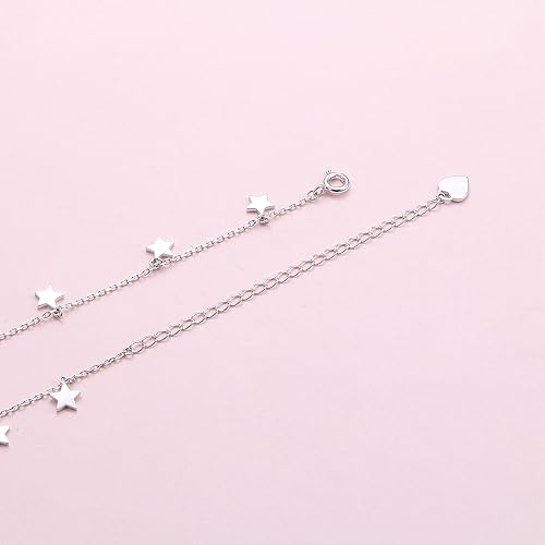 Miniatura 6 de Gargantilla de plata esterlina con colgante de cadena de disco para mujer, 13+3 pulgadas