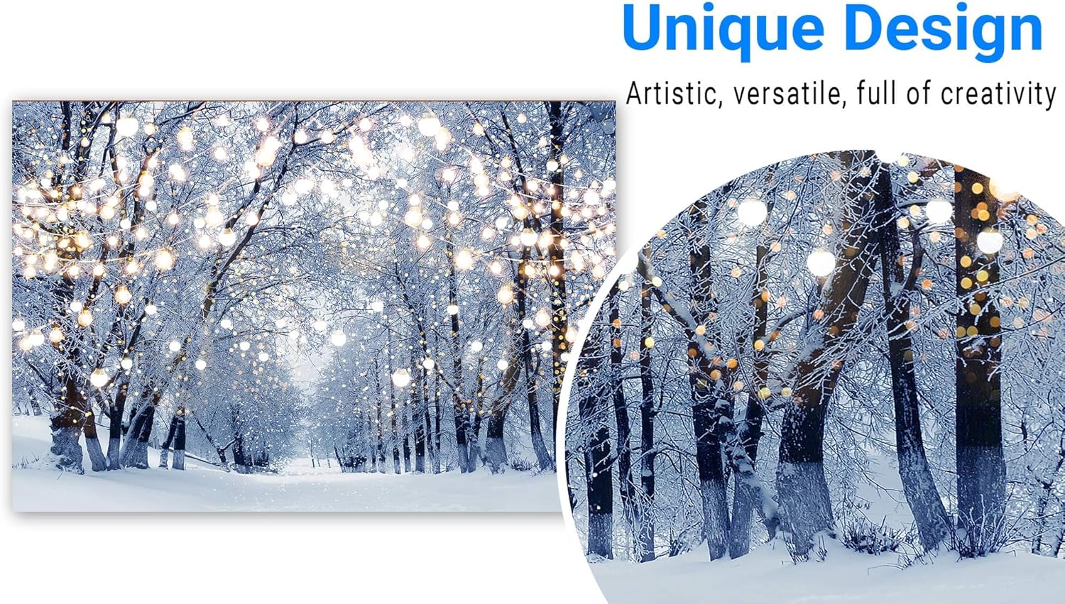 ASDCXZ 10x8ft Winter Wonderland Backdrop Snow Forest Christmas Photography
