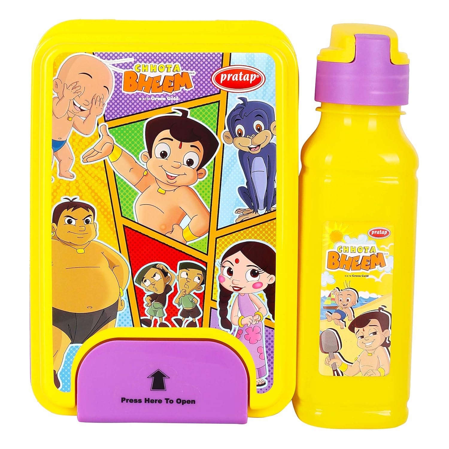 Buy Pratap Chhota Bheem Lunch Box and Water Bottle Combo (950 ml + 500