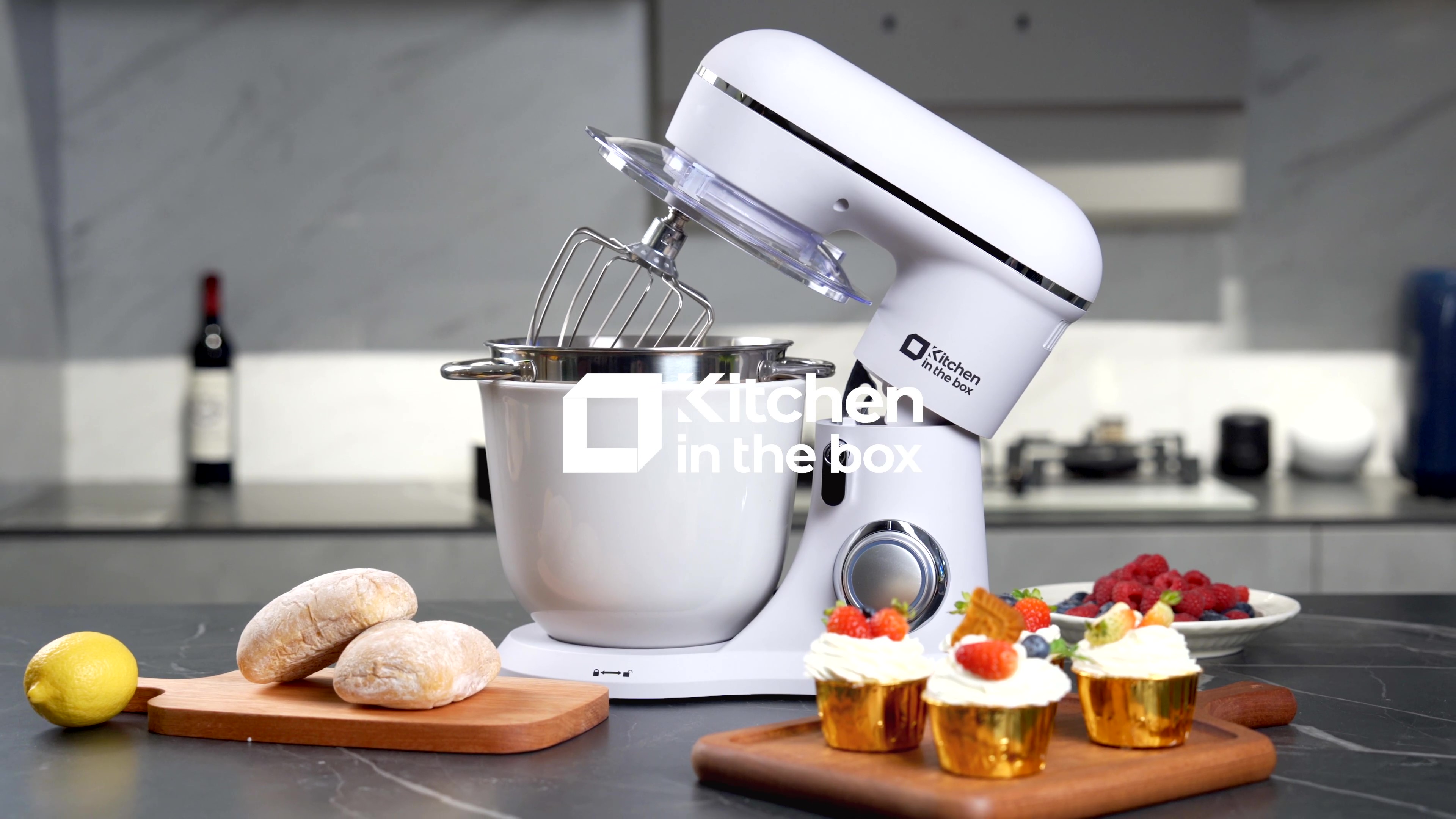 Kitchen in the box スタンドミキサー KSM45 Kitchen in the box Stand Mixer, 4.5L+5L Two Bowls Food Mixer for