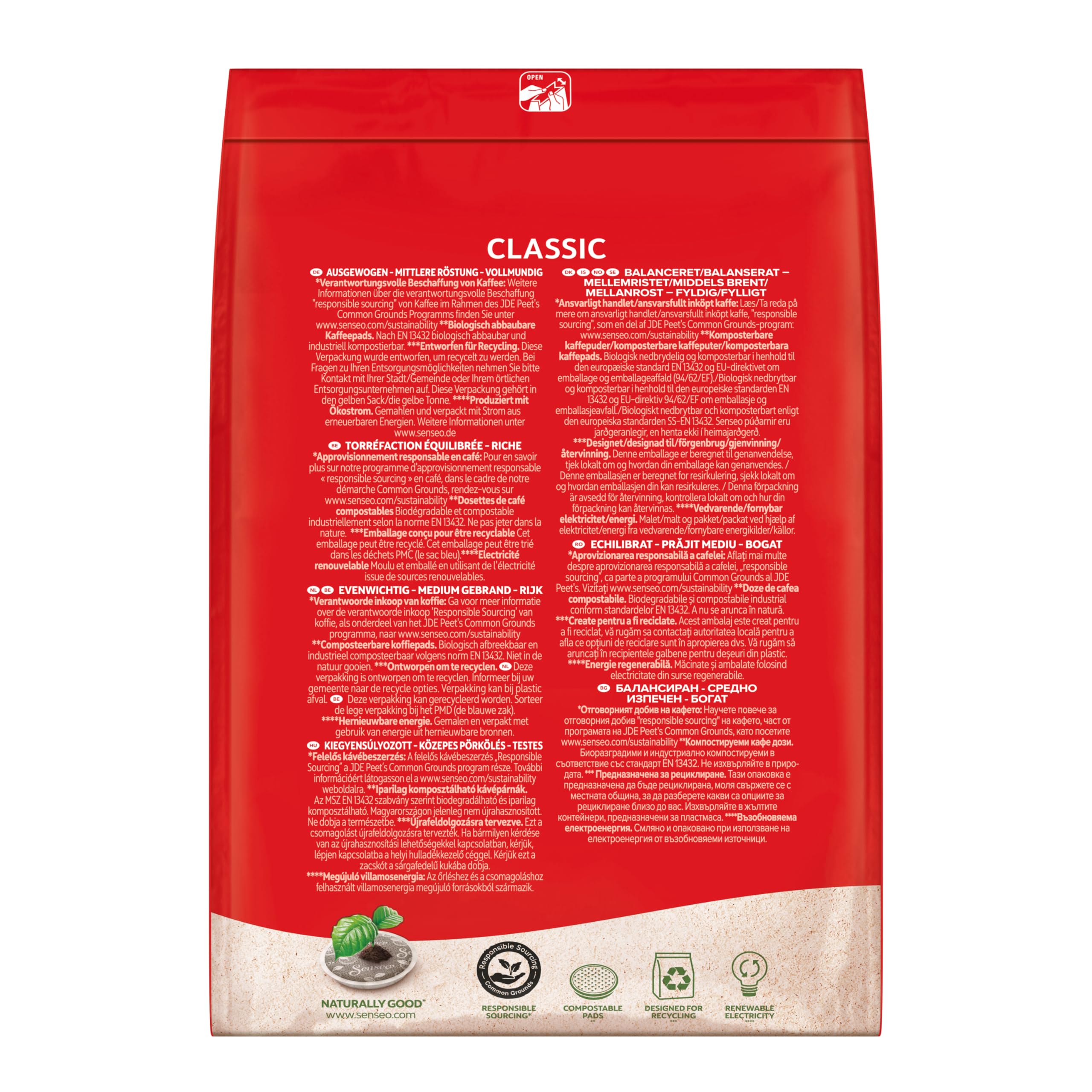 Senseo Pads Classic, Megapack XXL, 480 Getränke, 10 x 48 Kaffeepads (Packung mit 10)