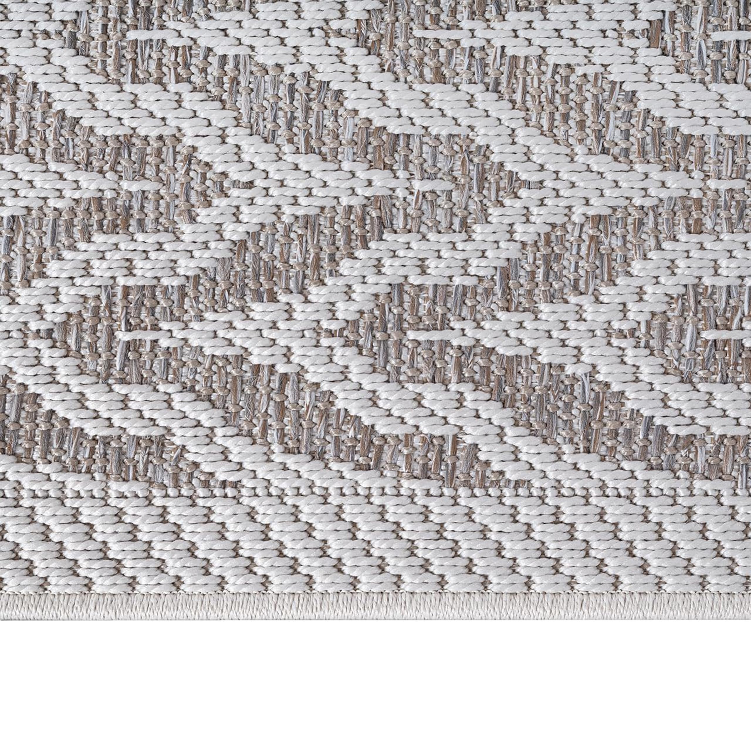 CARPETIA Tapis d'intérieur et d'extérieur moderne résistant aux intempéries et aux UV pour terrasse, balcon, jardin d'hiver - Aspect élégant - Beige crème - 80 x 150 cm