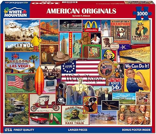 White Mountain Rompecabezas American Originals - Rompecabezas de 1000 piezas para adultos