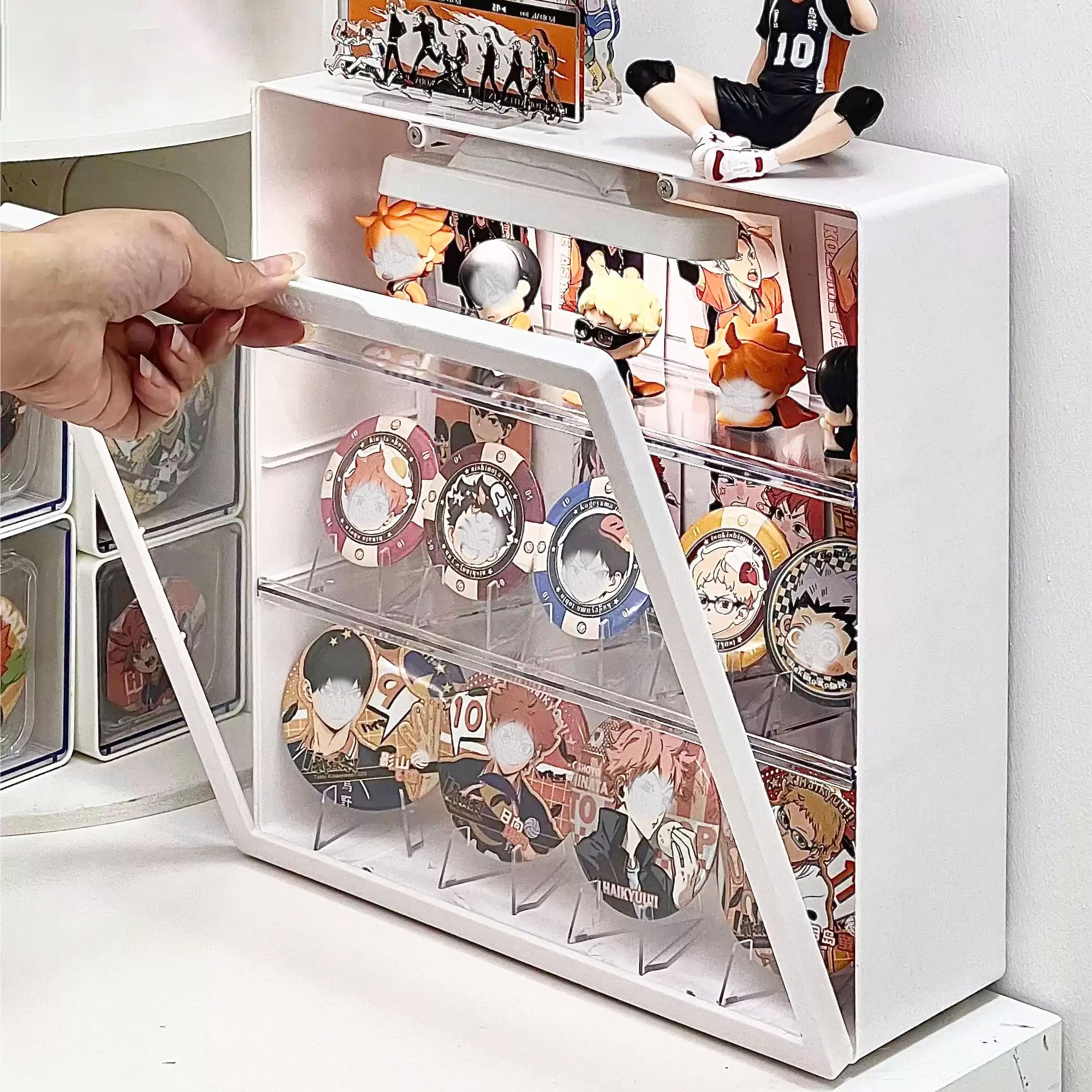 Amazon.co.jp: REDICE 缶バッジ 収納 ボックス スタンド＆壁掛け両用