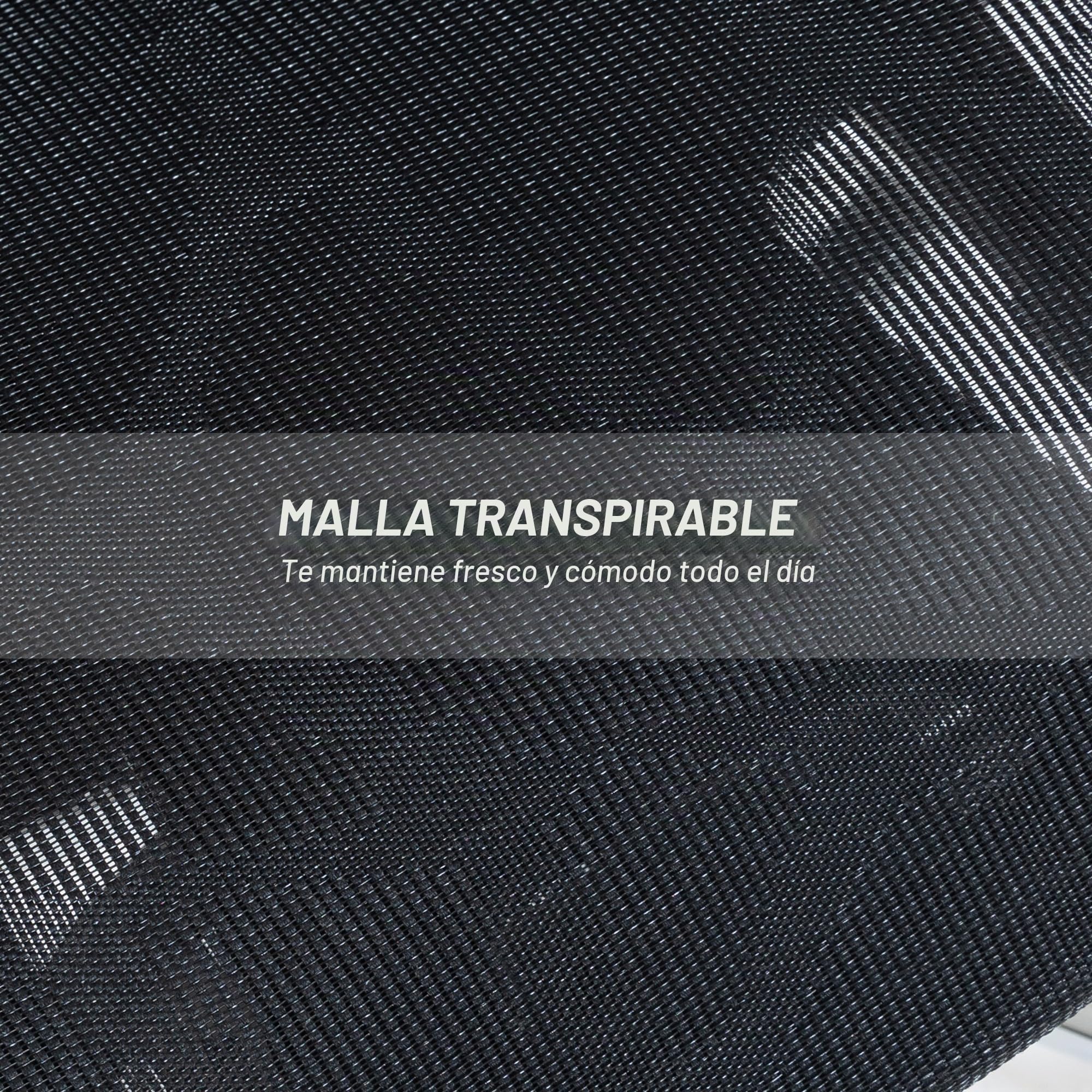 HOMCOM Silla de Escritorio Ergonómica con Reposapiés, Malla Transpirable | Silla de Oficina Giratoria, Respaldo Reclinable y Alto, Soporte Lumbar, Reposacabezas Ajustable, Reposabrazos 4D, Ruedas