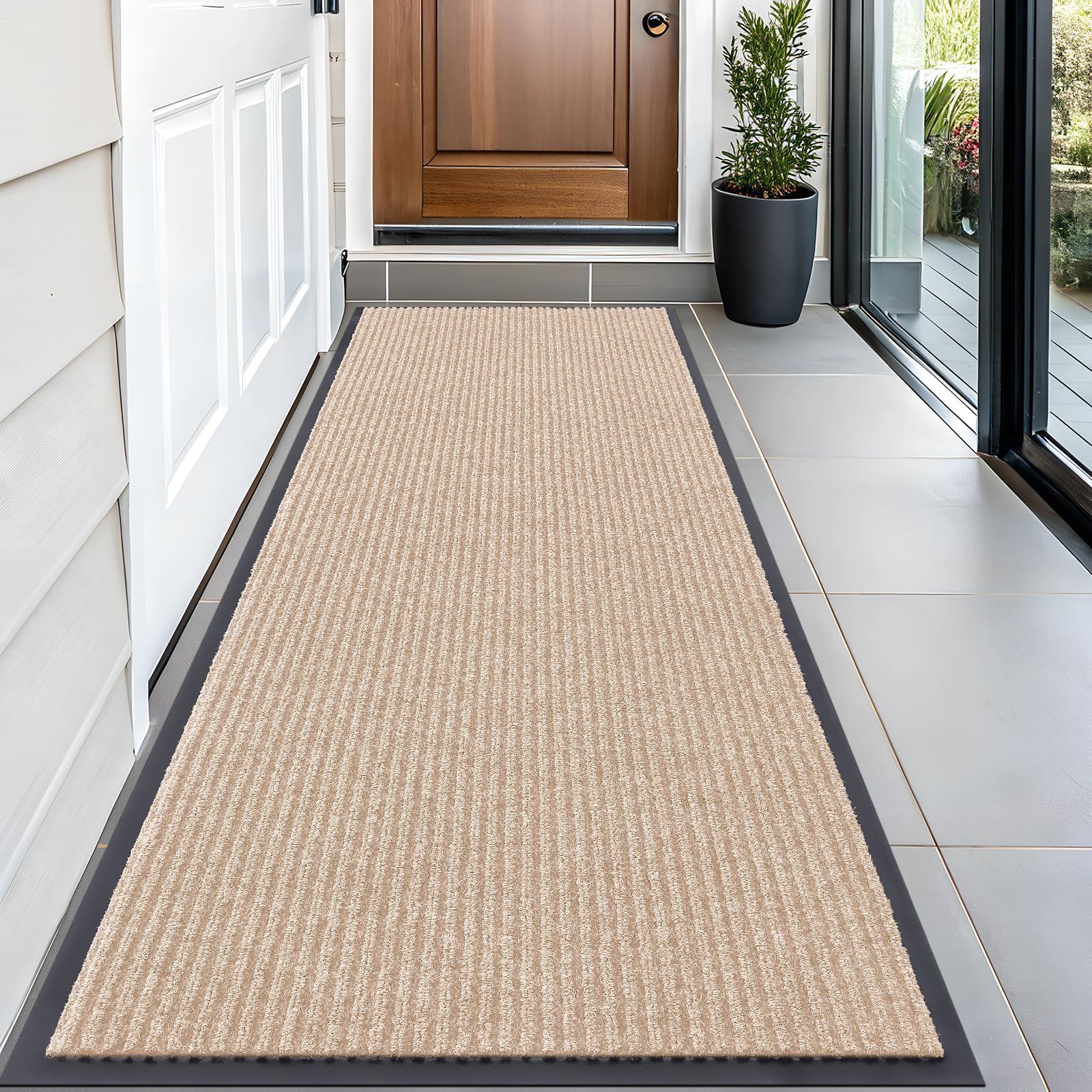 OLANLY Front Door Mat Indoor Outdoor Entrance, Waterproof Heavy Duty Doormat, Fade Resistant, Low Profile, Easy Clean Patio Porch Welcome Floor Mats for Entry, 29.5x17, Beige — view 101
