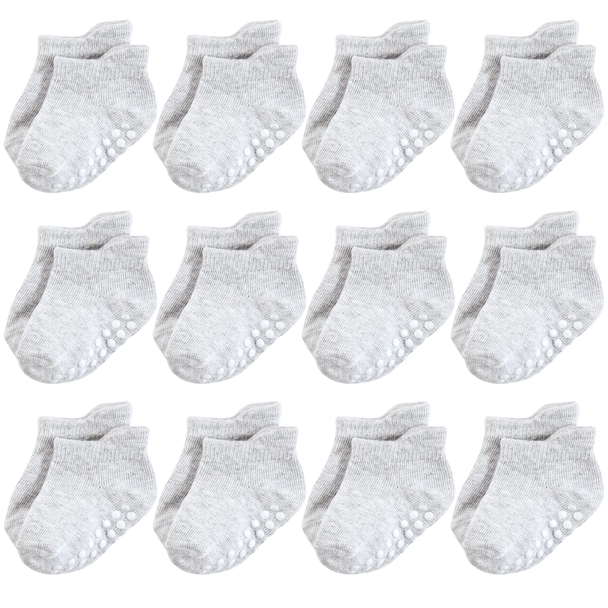 Hudson Baby Damskie unisex niemowlę antypoślizgowe niewidoczne skarpetki, szare, 6-12 miesięcy, małe