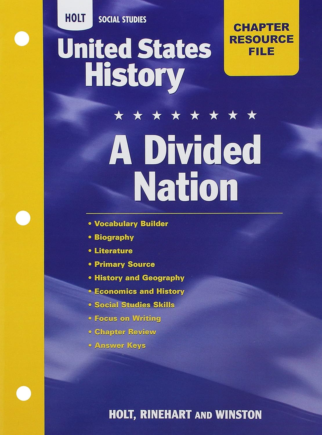 United States History Resource File, Grades 69 A Divided