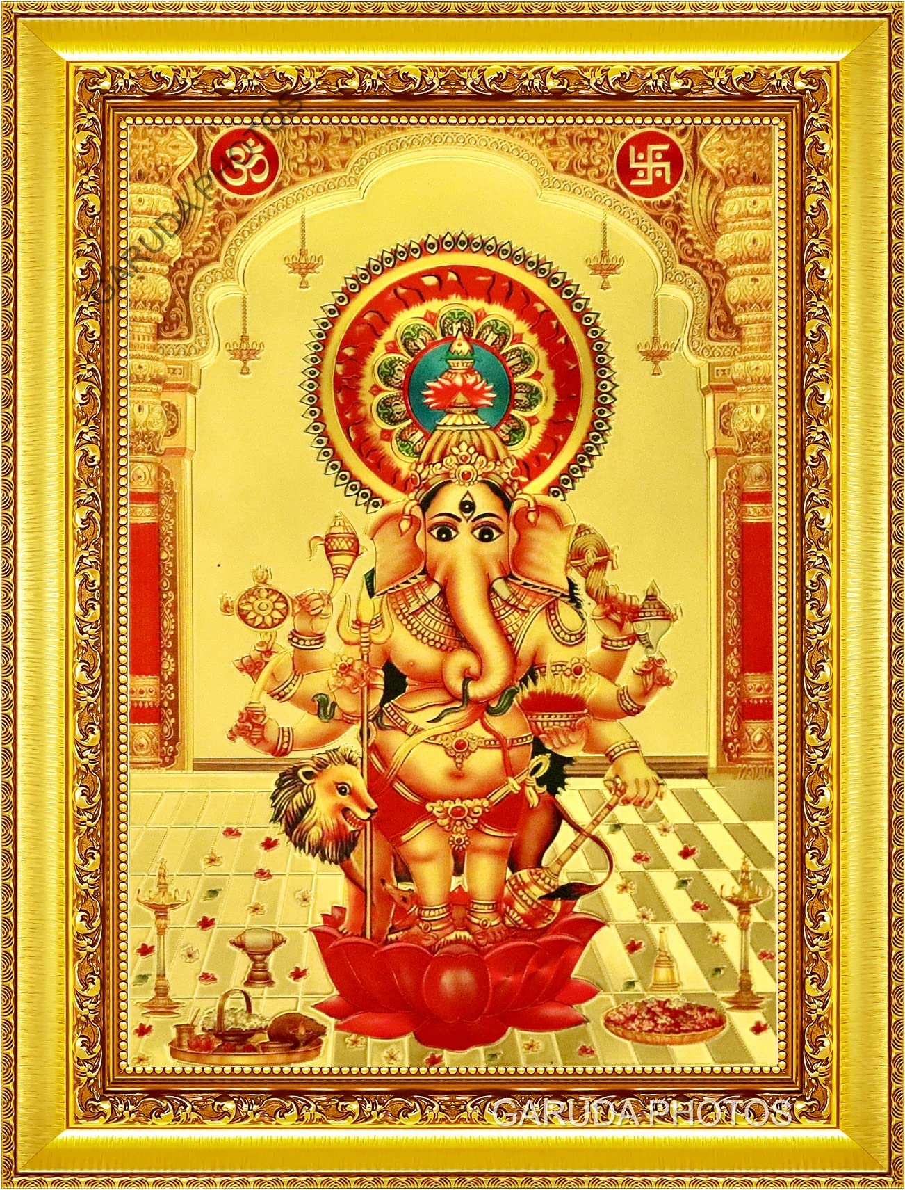 Buy Garuda Photos : GOLD FOIL God Sri Subha Nazar Drishti Ganapathi