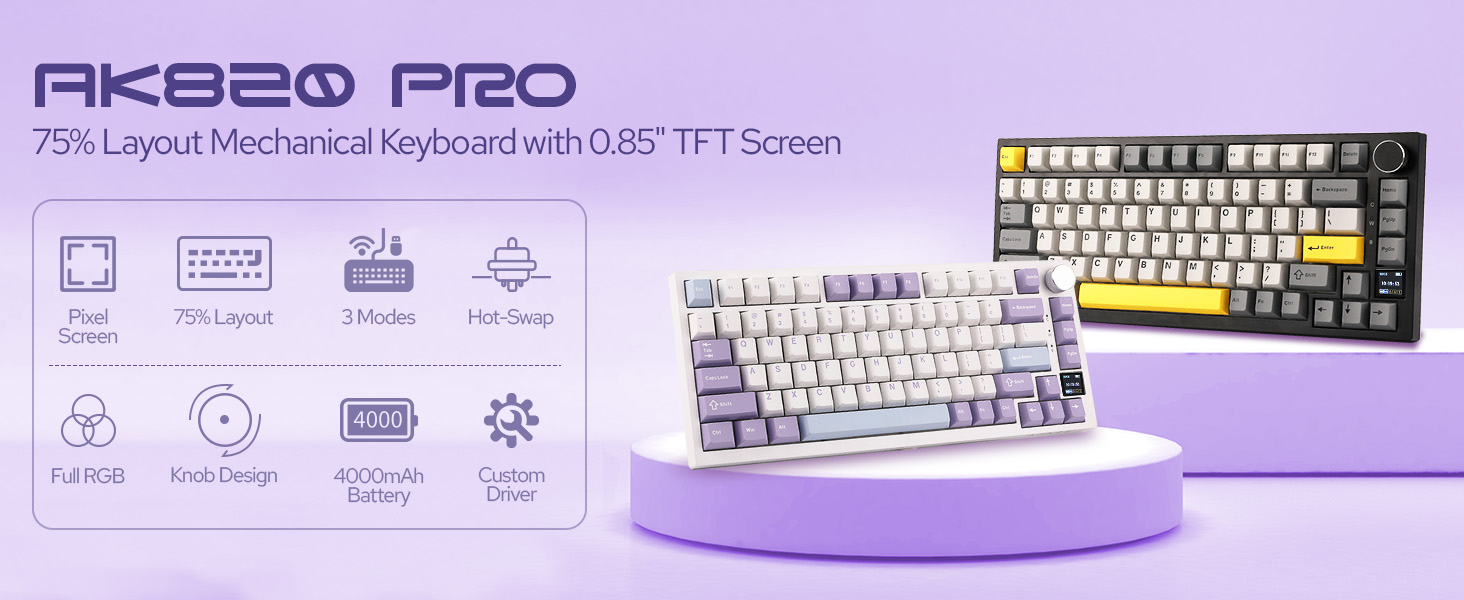 Amazon.com: EPOMAKER Ajazz AK820 Pro 75% Wireless Mechanical