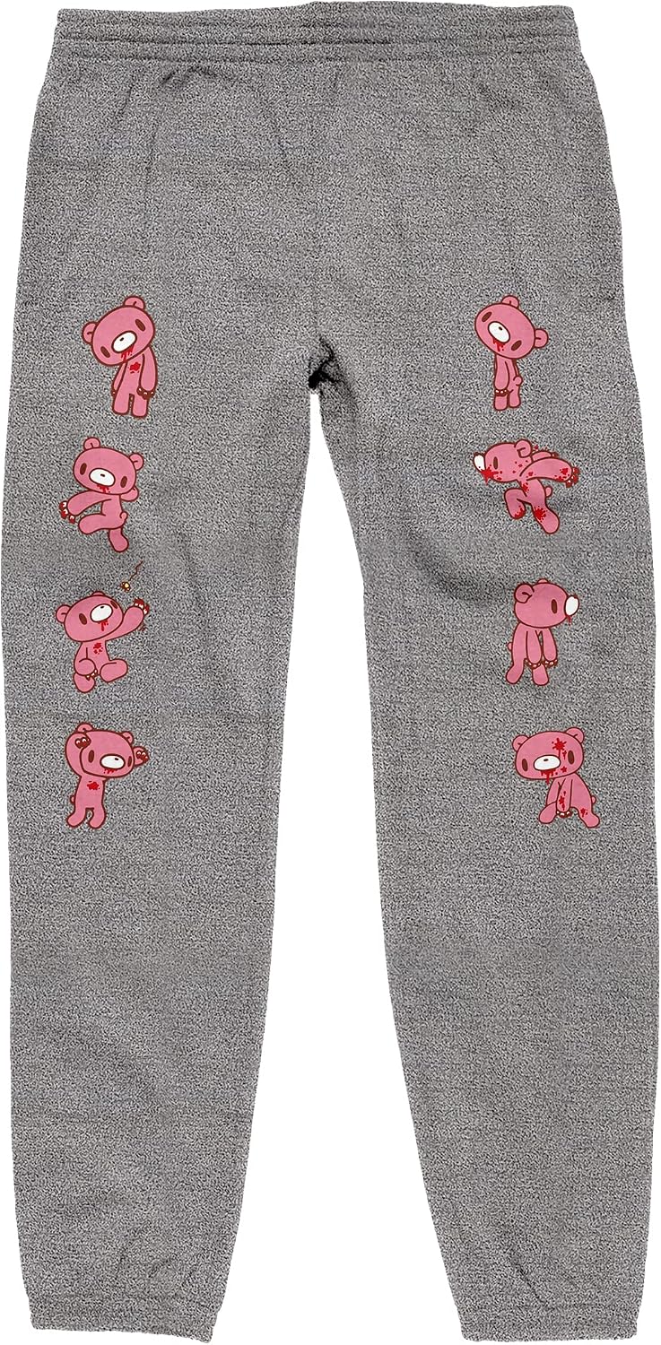 Bioworld Gloomy Bear Character Print Unisex Adult Athletic Heather Gray Sleep Pants