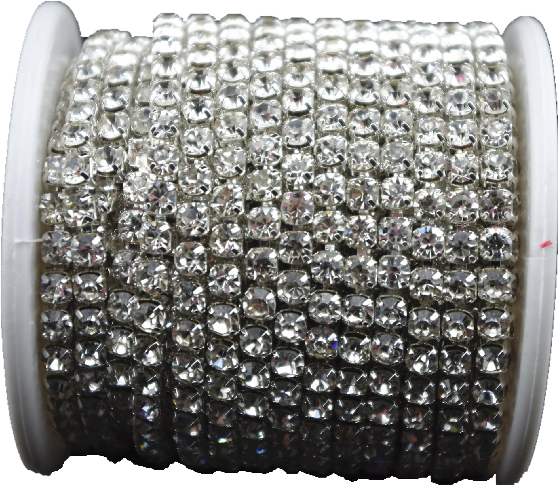 10 Yard Crystal Rhinestone Close Chain Clear Trim Sewing Craft Silver Color (4mm)