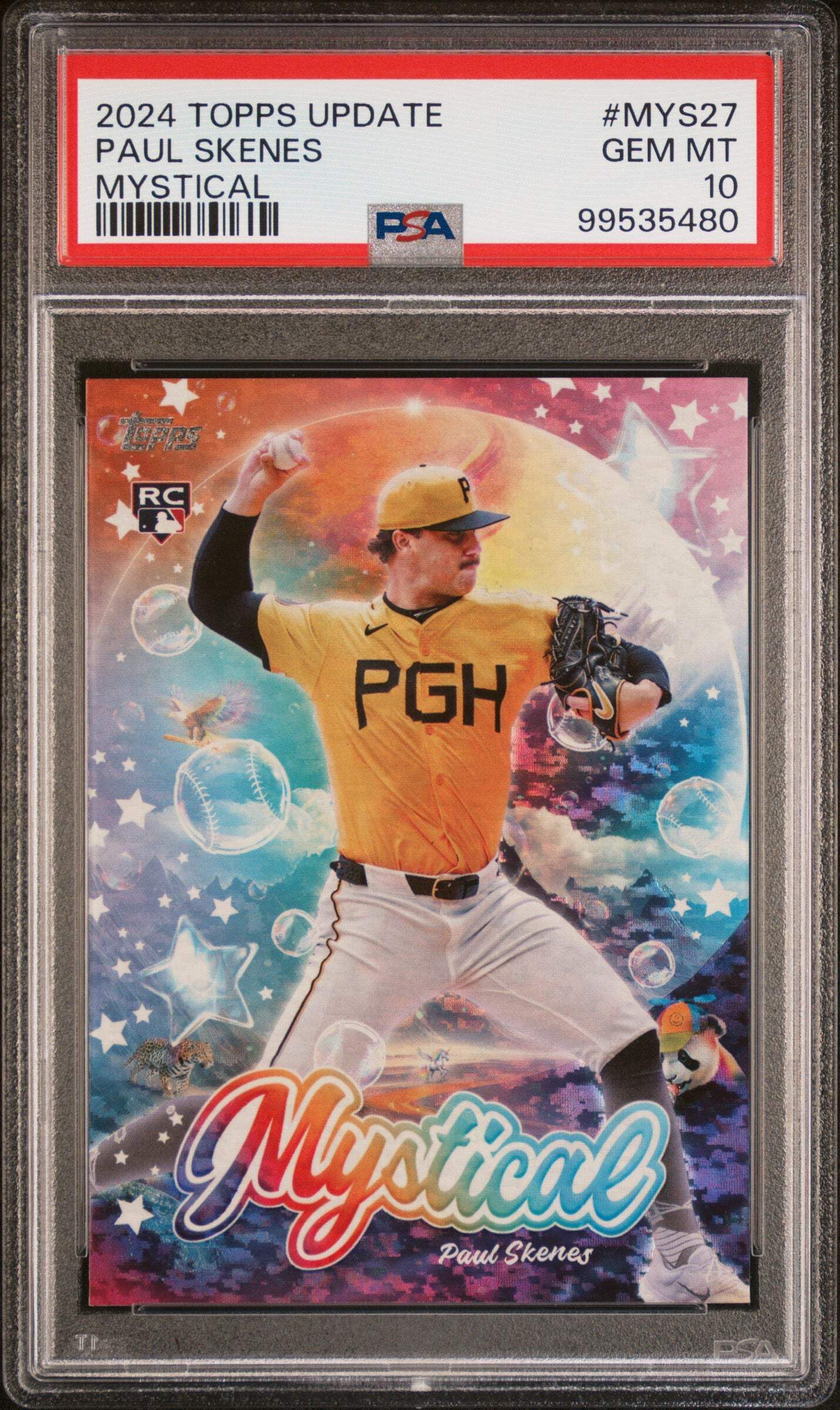 HOFSM.COM Hall of Fame Sports Memorabilia Graded 2024 Topps Update Paul Skenes #MYS27 Mystical Rookie RC Baseball Card PSA 10 Gem Mint
