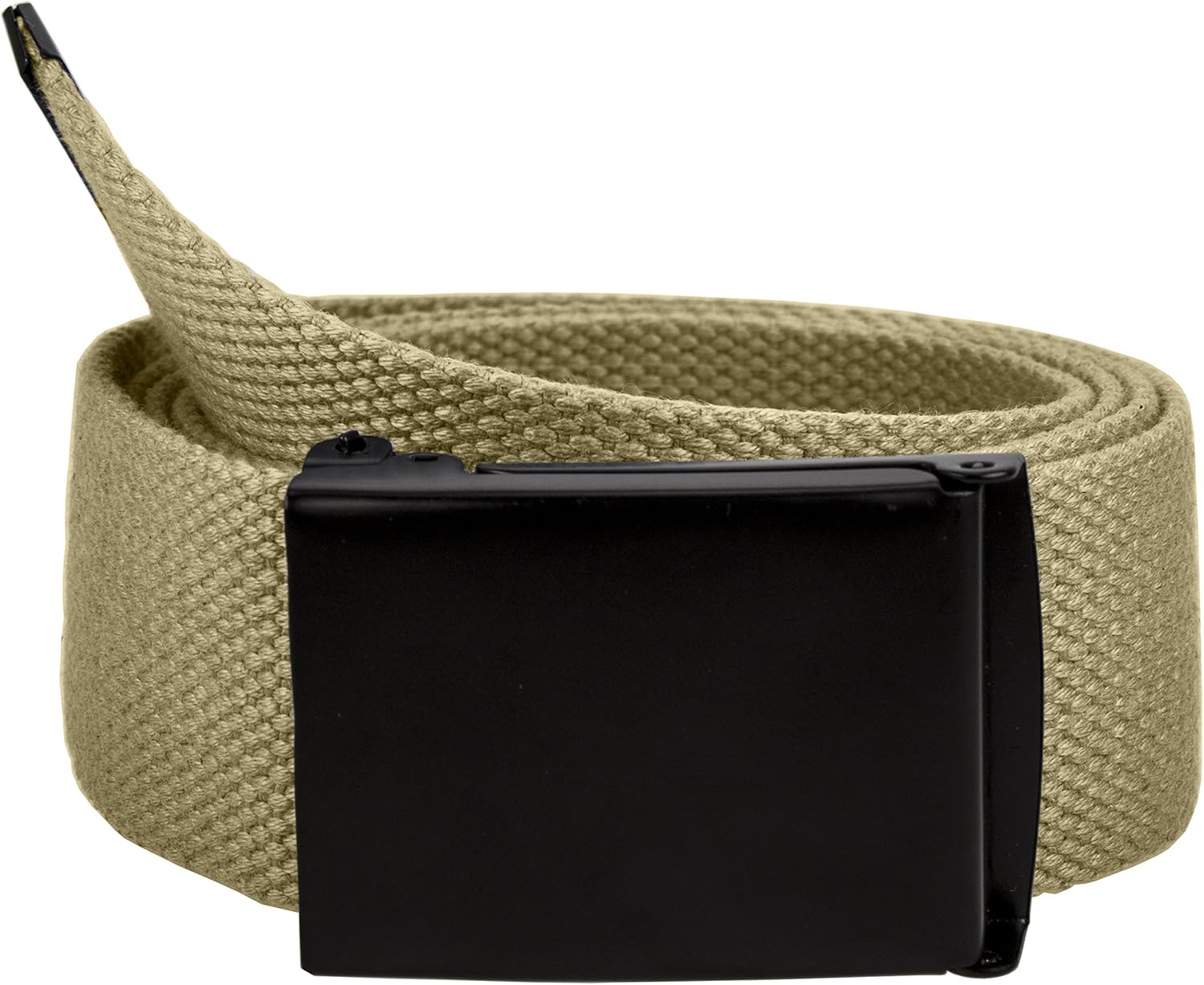 Gelante Fully Adjustable Canvas Web Belt with Black Flip Top Buckle 50'' Long - Image 3