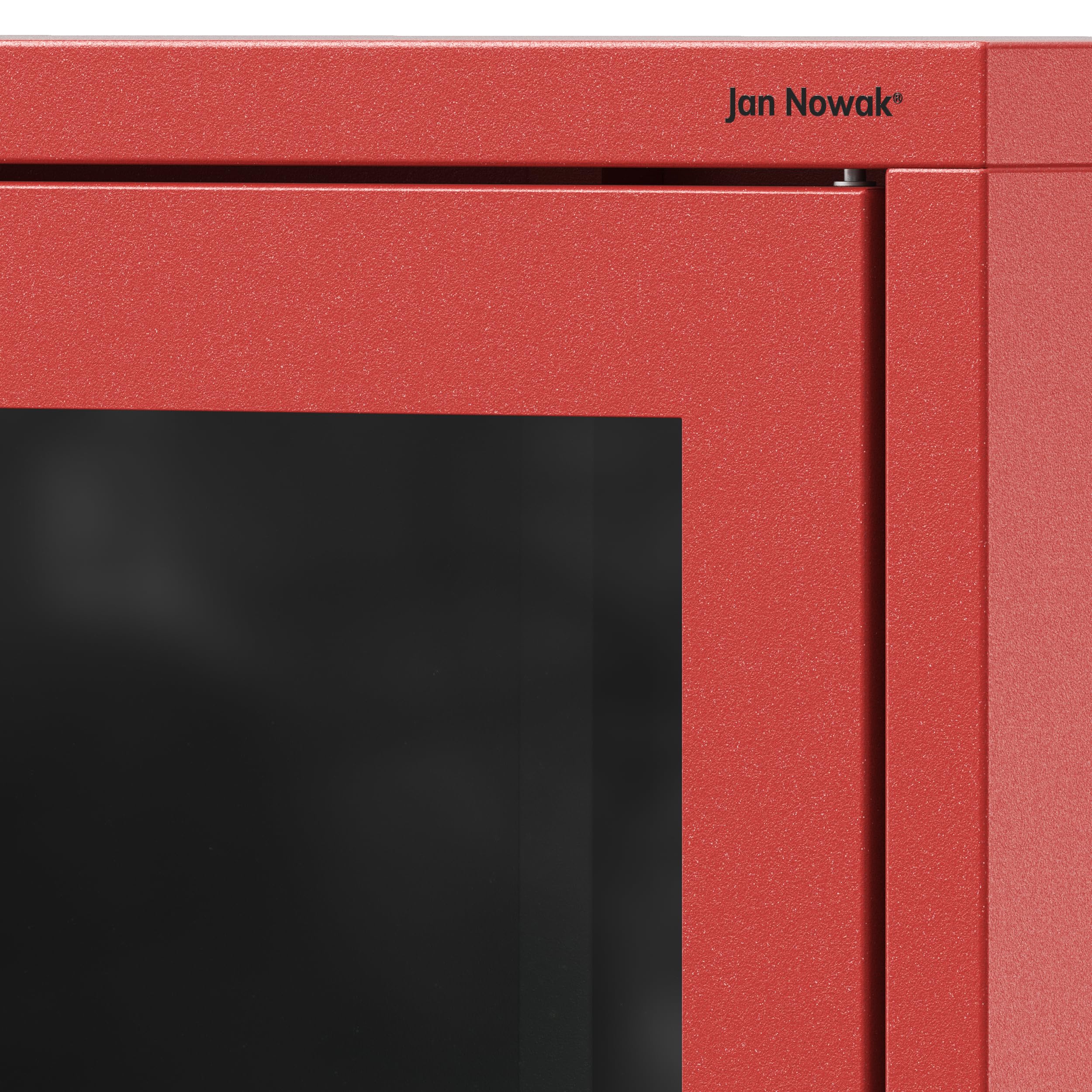 Jan Nowak Aparador Metal 2 Puerta para Salon | 80 x 101,5 x 40 cm | Cierre Magnético, 2 Estantes Ajustables, Superficie Brillante | Muebles de Salon, Aparadores para Salon