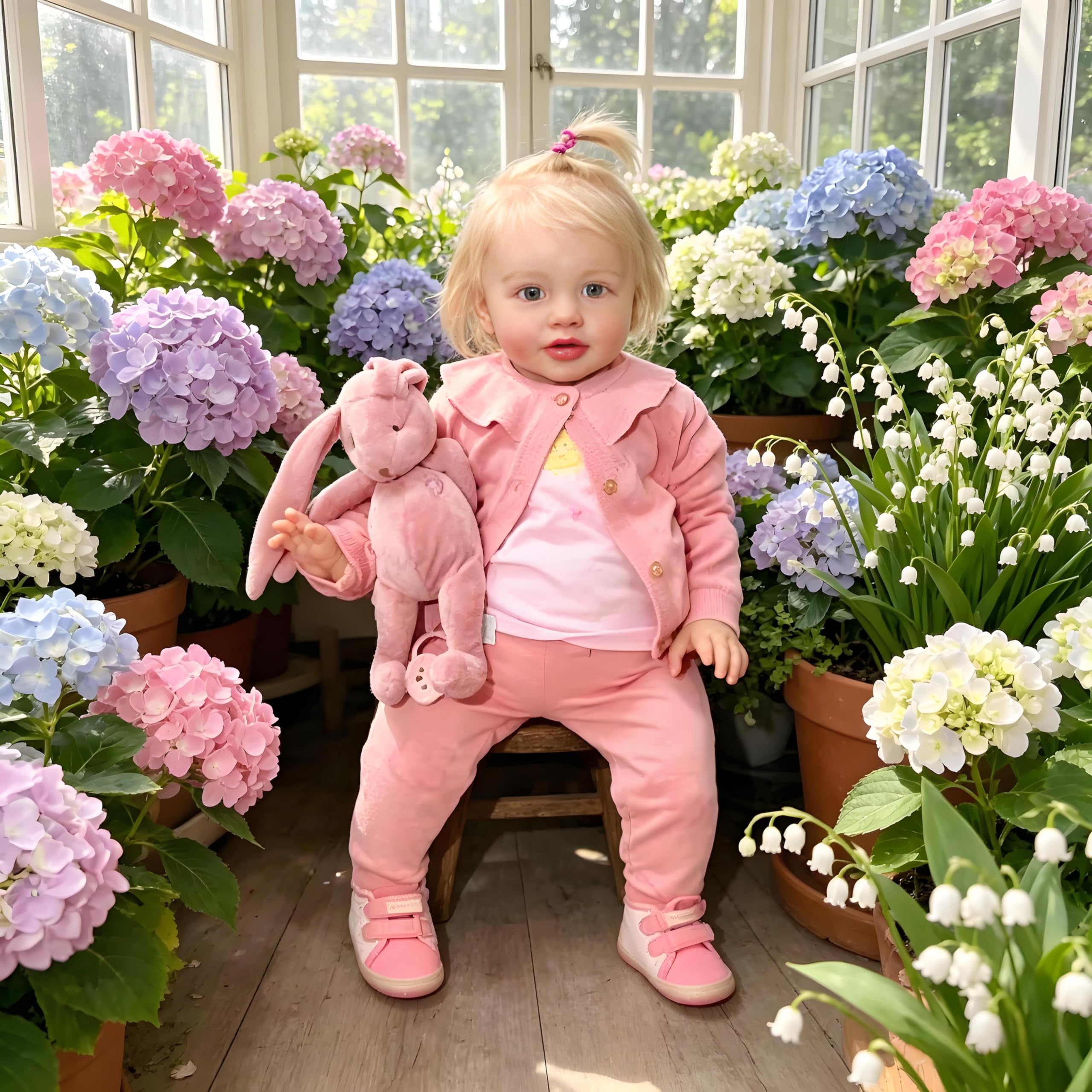 RXDOLL Reborn-Babypuppe, 66 cm, weicher Vinyl-Stoffkörper, lebensecht, für Neugeborene, Kleinkinder, handgewurzeltes blondes Haar, realistisches Spielzeug für Kinder ab 3 Jahren