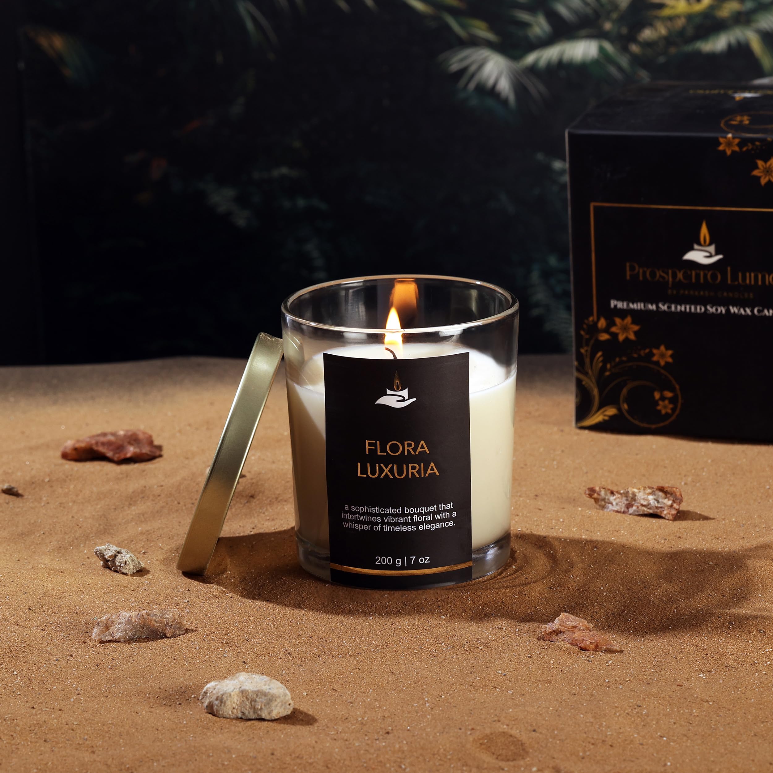 PROSPERRO LUMO by Parkash Candles Premium Scented Soy Wax Candle 200 gm 25-30 Hrs Luxury Aroma Therapy Votive Jar Scented Candles for Home Decor Gift Set (Flora LUXURIA)-image-19