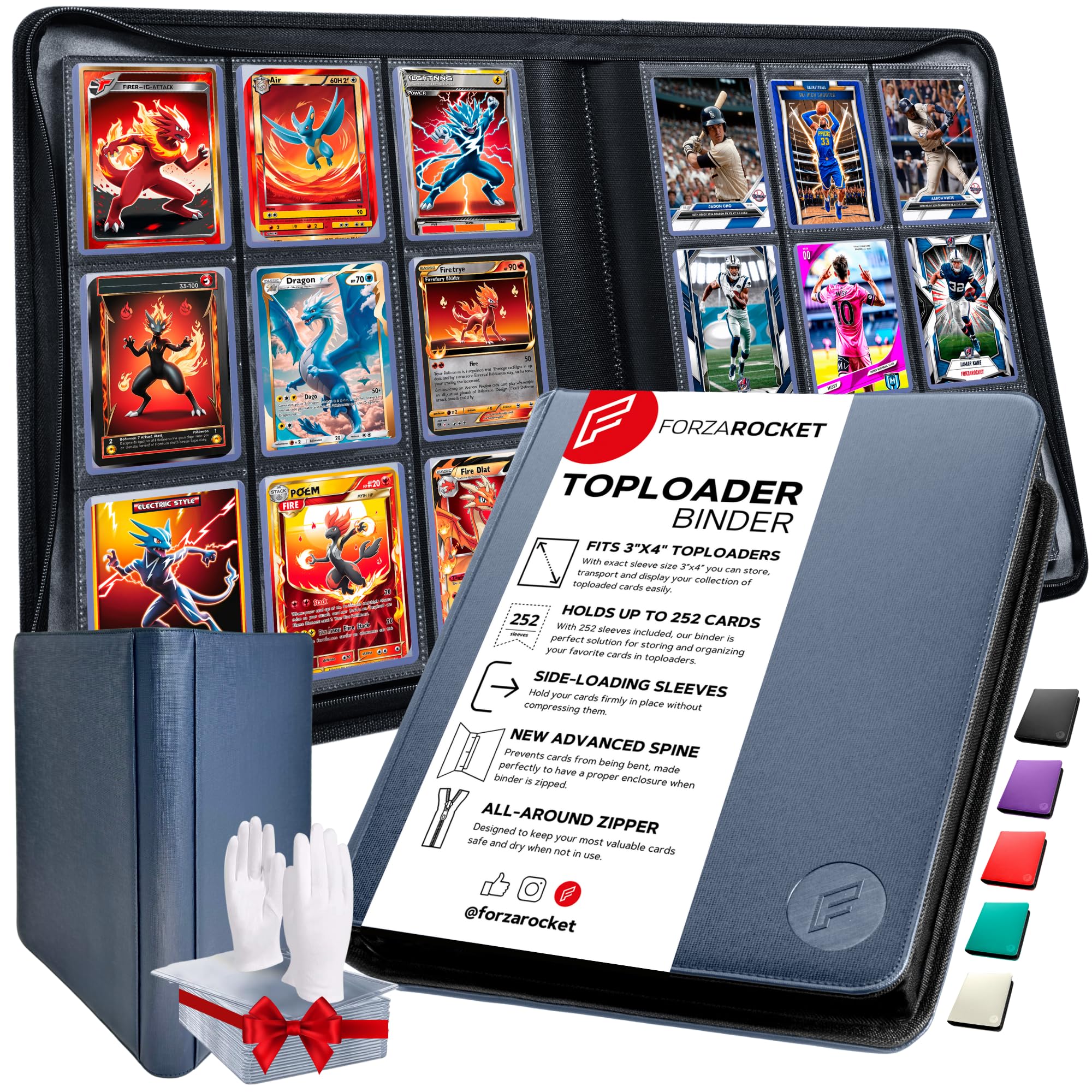 Amazon.com: FORZAROCKET 9-Pocket Toploader Binder for Trading