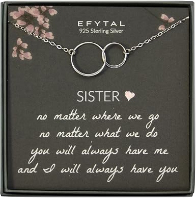 Amazon.com: EFYTAL Sister Necklace, 925 