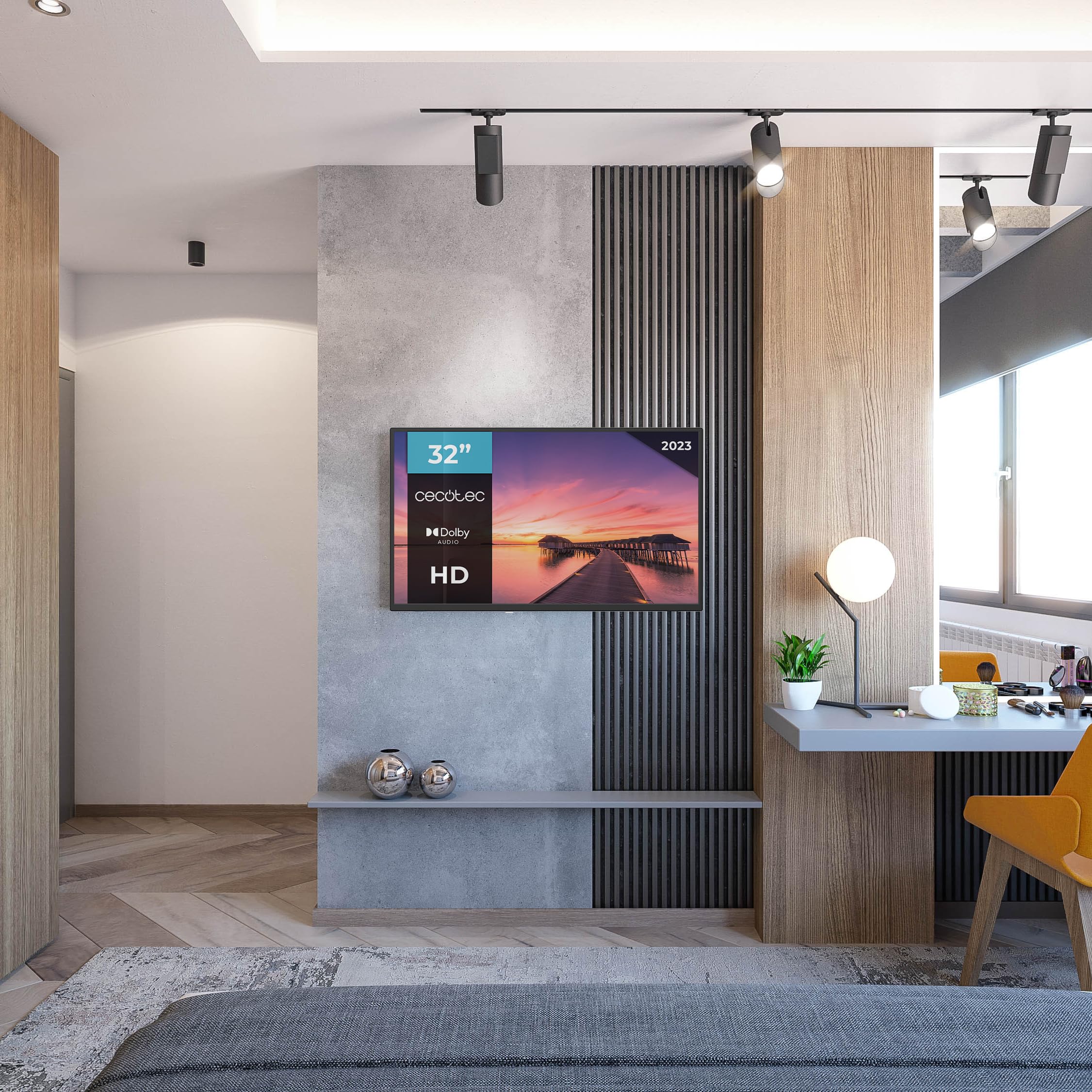 Cecotec Téléviseur LED HD 32" TV 0 Series 0032S, Système Dolby | Résolution d'Images et Vidéos optimale 1080p, Mémoire Flash, Connectivité avec 3 ports HDMI et 2 ports USB, Télécommande