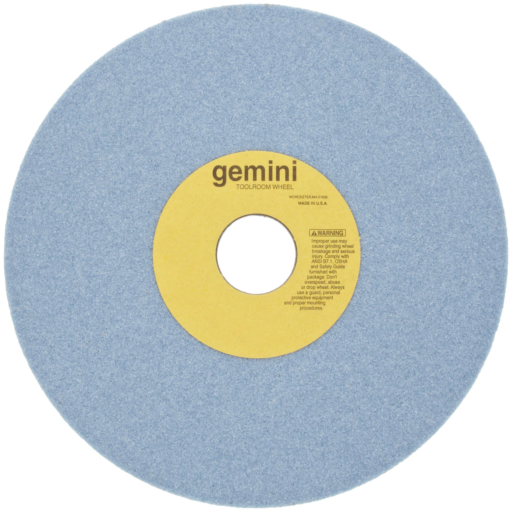 Norton Gemini Vitrified Toolroom Abrasive Wheel, Type 01 Straight, Aluminum Oxide, 1-1/4