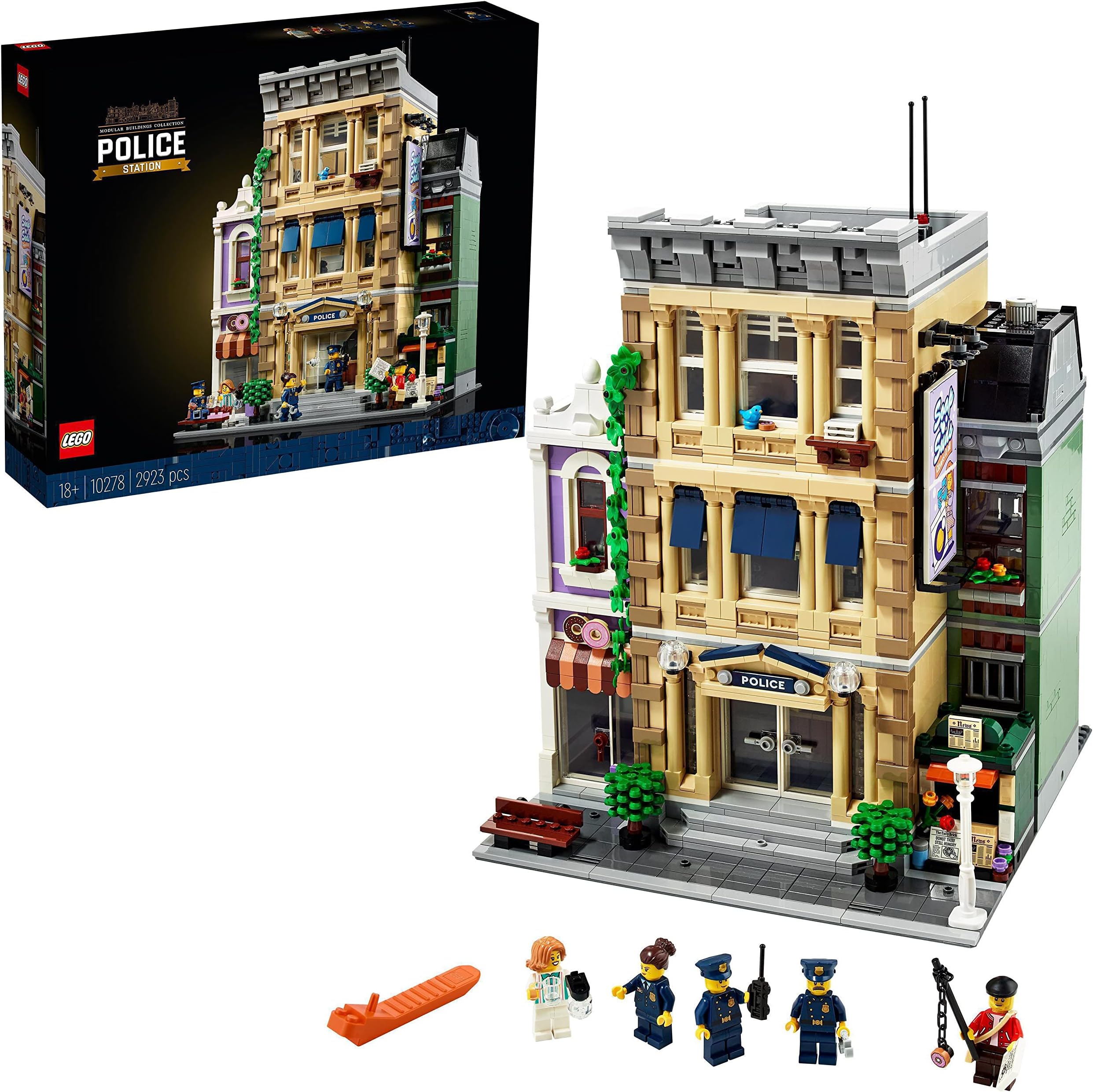 LEGO 10278 Icons Police Station Large Construction Set, Collectible Model Kits for Adults to Build, Modular Buildings Collection