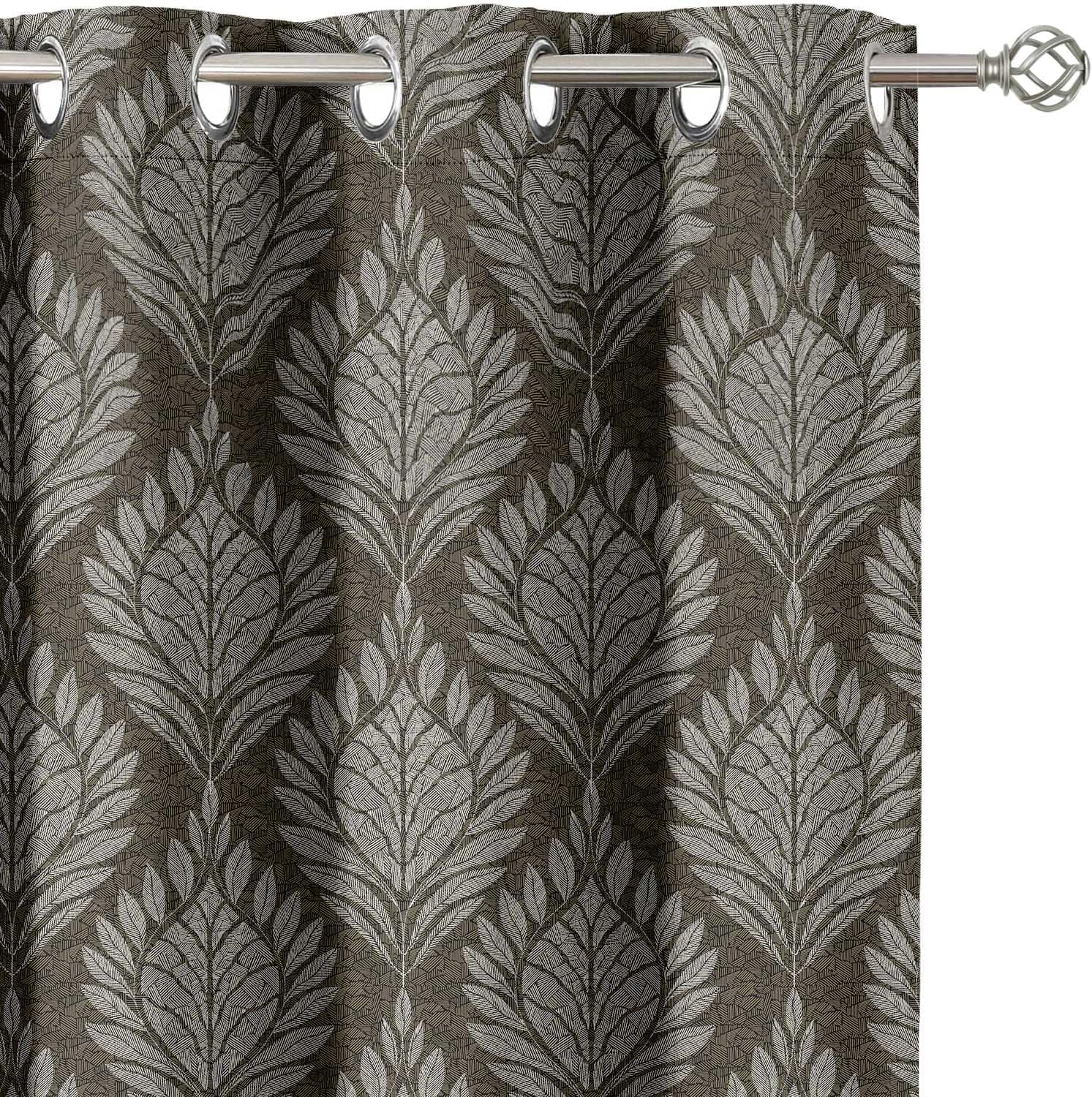 Room Darkening Curtains - Botanical Floral Pattern, Set of 2 Panels, 42" x 63" - Grommet-Top Blackout Window/Door Drapes for Bedroom, Nursery & Living Room - Green