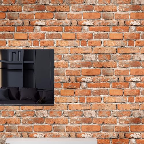 Miniatura 2 de Papel tapiz de ladrillo sintético para despegar y pegar papel de contacto de 177 x 118 pulgadas papel de contacto para gabinetes fondo de pared de