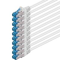 1aTTack.de 5m - bianco - 10 pezzi - Rete Cavi Cat6a S-FTP CAT 6a doppia schermatura