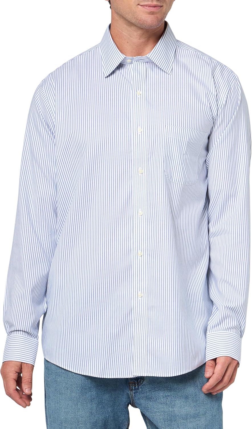 Brooks Brothers Men's Explorer Collection Non-Iron Twill Ainsley Collar Long Sleeve Dress Shirt