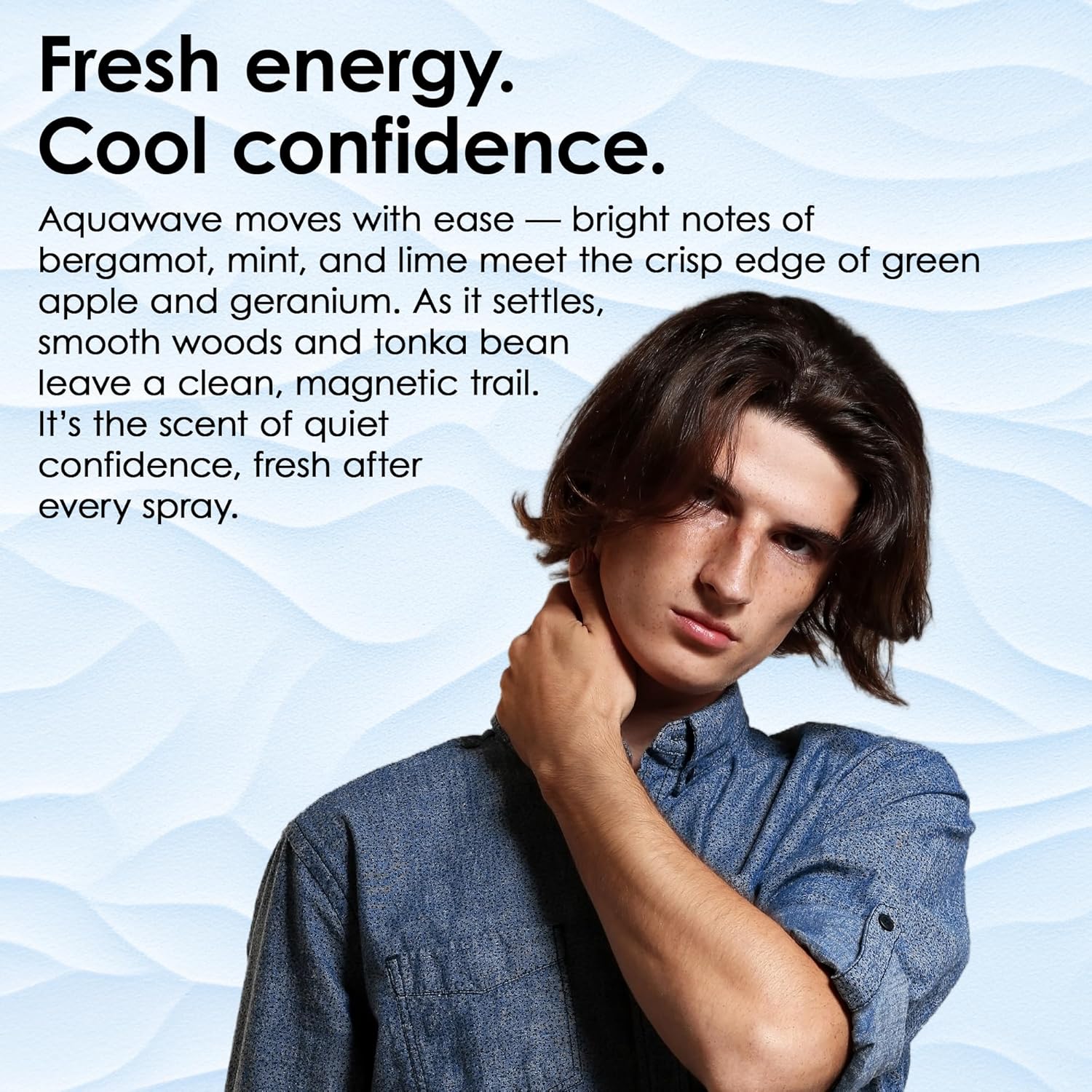 TAHARI Aquawave Eau de Toilette for Men - Long-Lasting Fresh Aquatic Cologne with Bergamot, Marine & Cedarwood - Bold, Clean & Refreshing Men’s Fragrance Spray 3.4 fl oz / 100 mL
