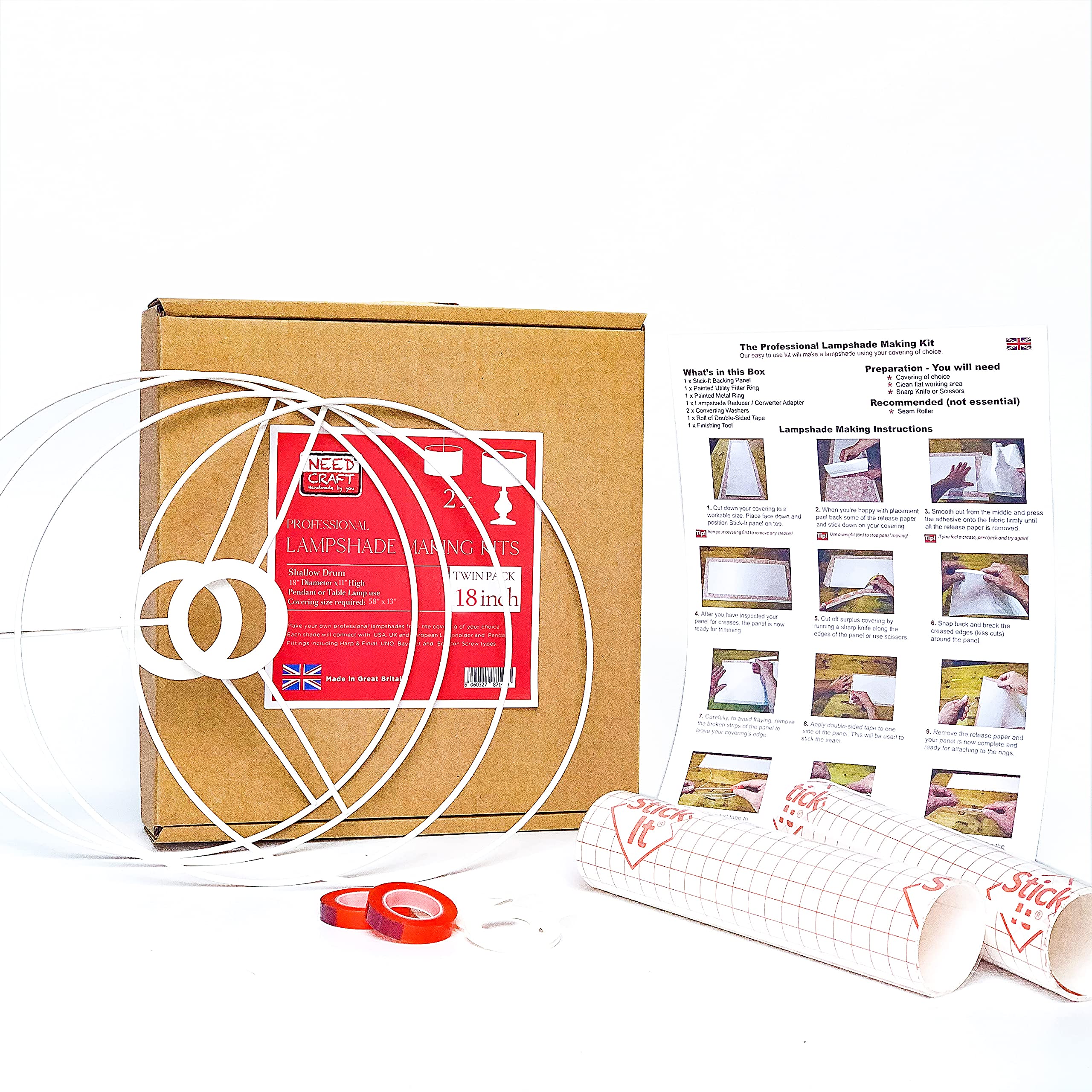 Buy Needcraft DIY Lampshade Kit 18 Inch Easy Drum Lamp Shade Making Kit for Floor, Desk, Table
