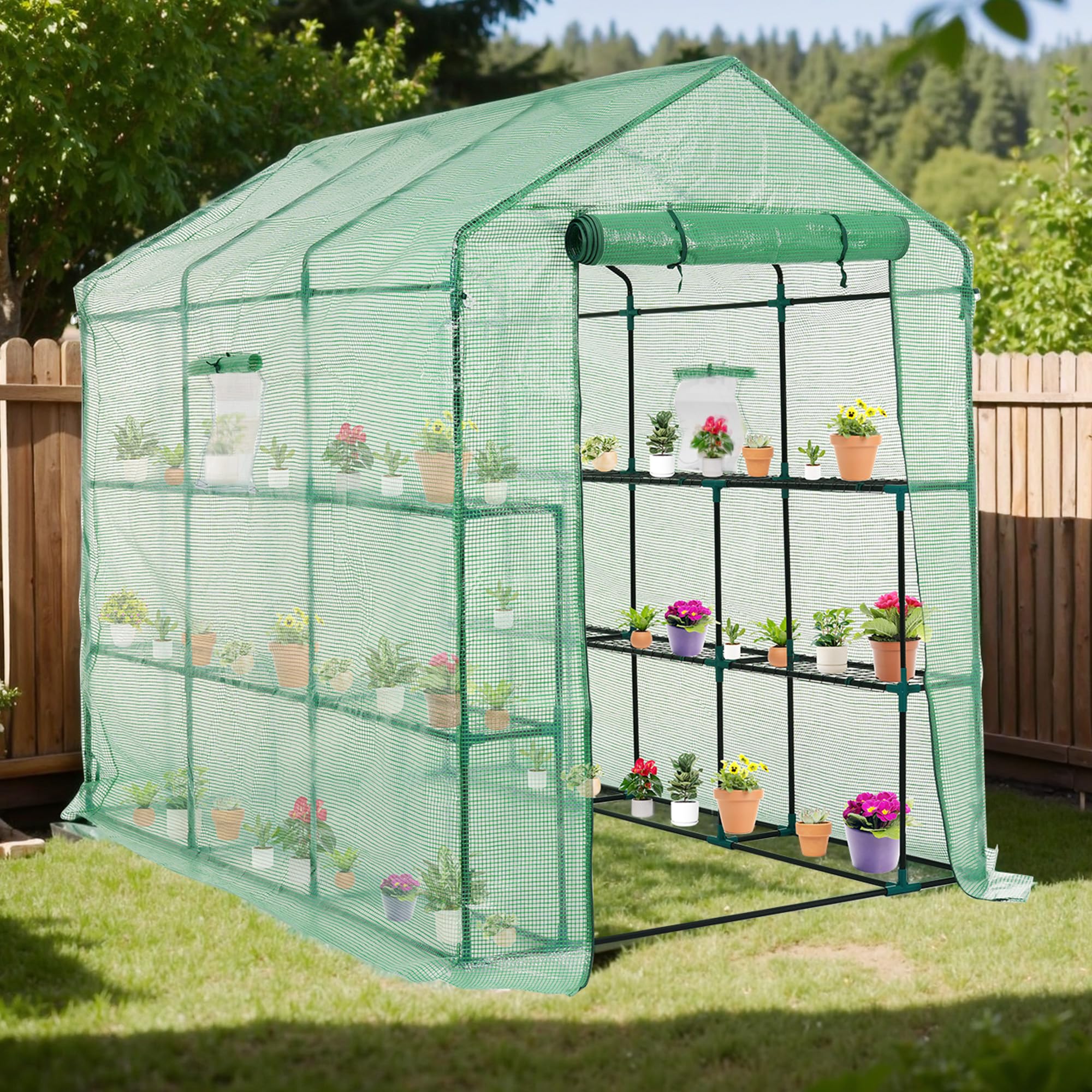 Amazon.co.jp: JvFun ビニールハウス ビニール温室 大型 カバー付き