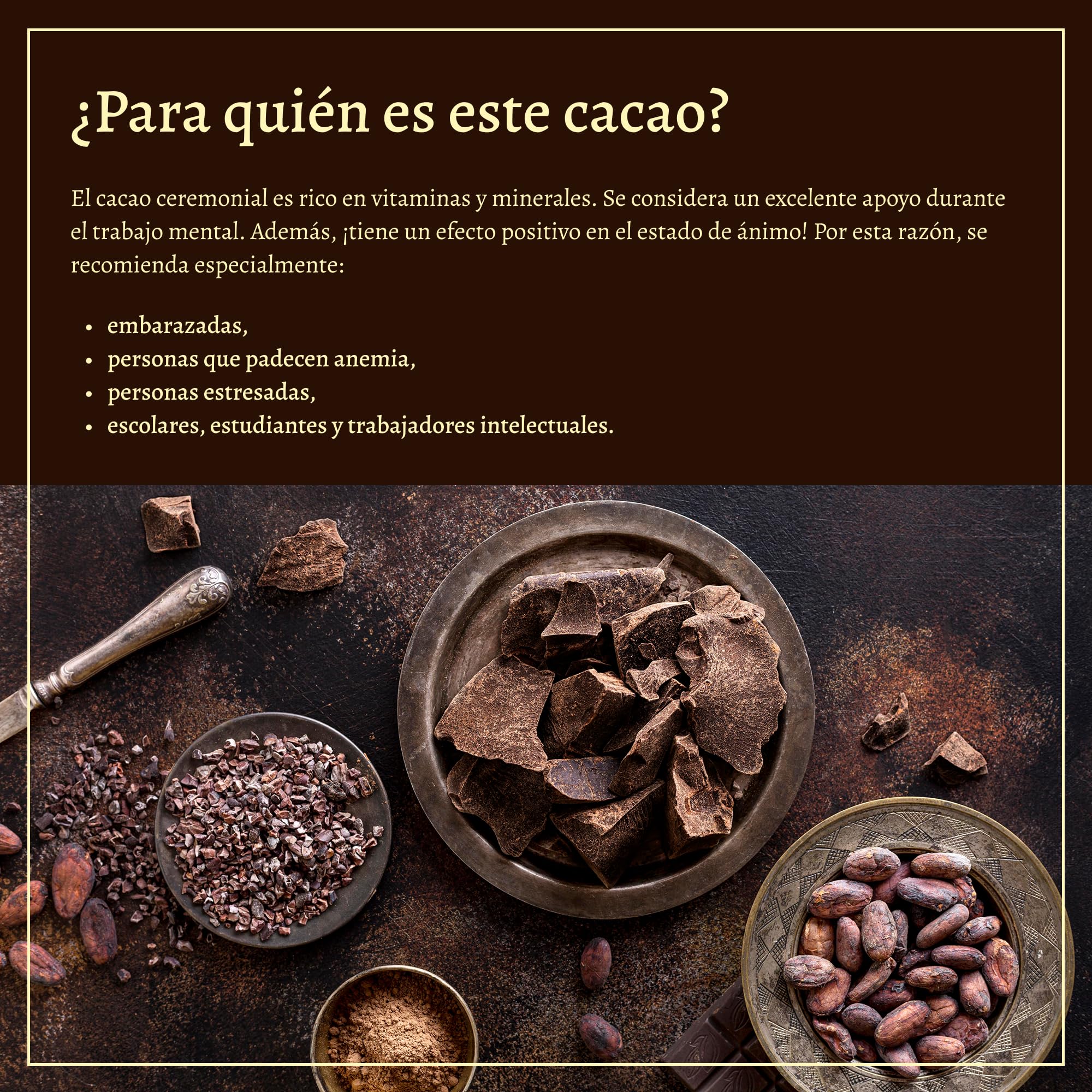 Cacao Ceremonial puro 100% Single Origin, Theobroma, Masa keto para beber sin azúcar, Saludable, sin gluten, Tradicional ceremonias espirituales, Plantación familiar en Sierra Leona, 1kg