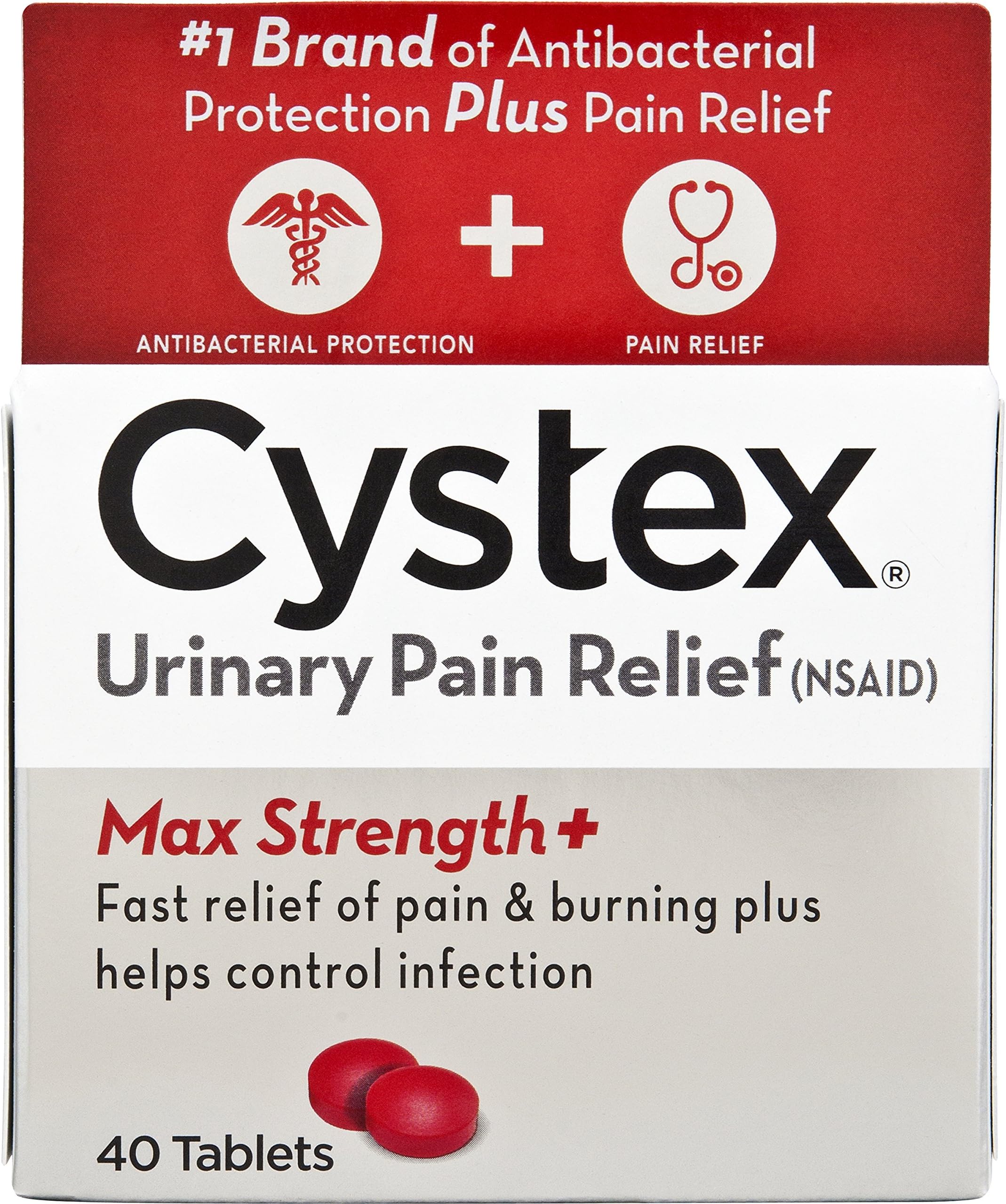 Cystex Plus Urinary Pain Relief Tablets 40 ea (Pack of 3)