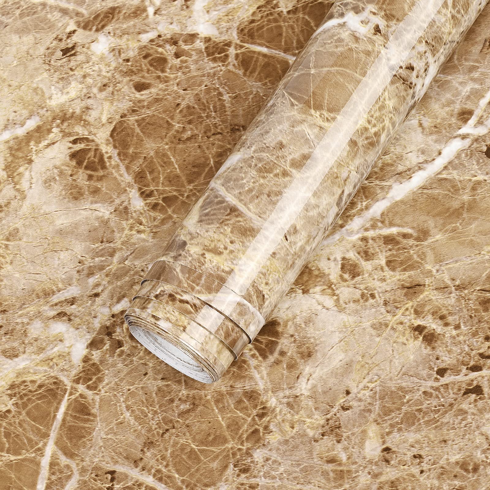 WENMER Brown Marble Countertop Contact Paper 15.7" x 118" Brown Peel and Stick Countertop Wallpaper Marble Removable Contact Paper for Countertops Kitchen Backlash Table Cabinet Bathroom Shelf Drawer (B089Y49ZJK) Amazon Price History, Amazon Price Tracker