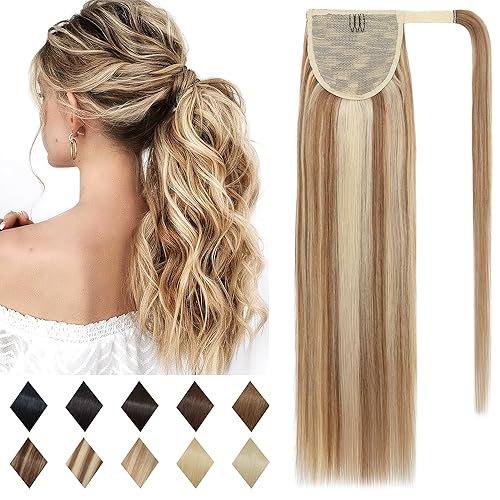 Miniatura 9 de SEGO Extensiones de cabello humano con clip de garra, extensiones de cabello humano 100% real, cola de caballo, extensiones de cabello humano largo