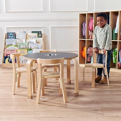 Miniatura 9 de ECR4Kids Bentwood - Juego de mesa y silla, muebles para niños, natural, 5 piezas