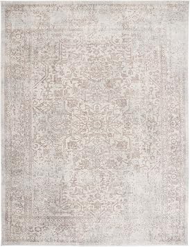 SAFAVIEH Area Rug 9x12 - Evoke Collection - Large - Ivory & Taupe, Distressed Design, Non-Shedding & Easy to Clean, Ideal for Living Room, Bedroom, Dining Space (EVK256E)
