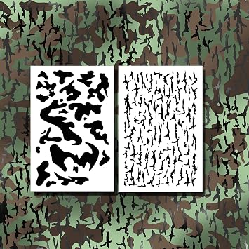 Acid Tactical Camo Stencils for Spray Paint Duck Jon Boat Stencils Camouflage Bark Army Design