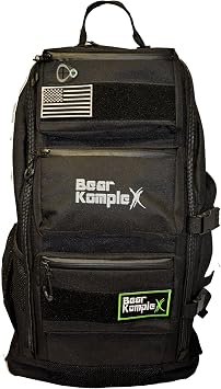 Bear KompleX Military Grade Tactical Backpack, 50L, Black, MOLLE Webbing | Storage Organization, Multiple Compartments, Compression Straps, MOLLE Webbing, 1000 Denier Nylon, Water Repellent, Military