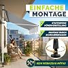 tillvex Clamp Awning with Hand Crank for Balcony No Drilling UV-Resistant Height-Adjustable Sun Protection Waterproof Grey and White 300 cm