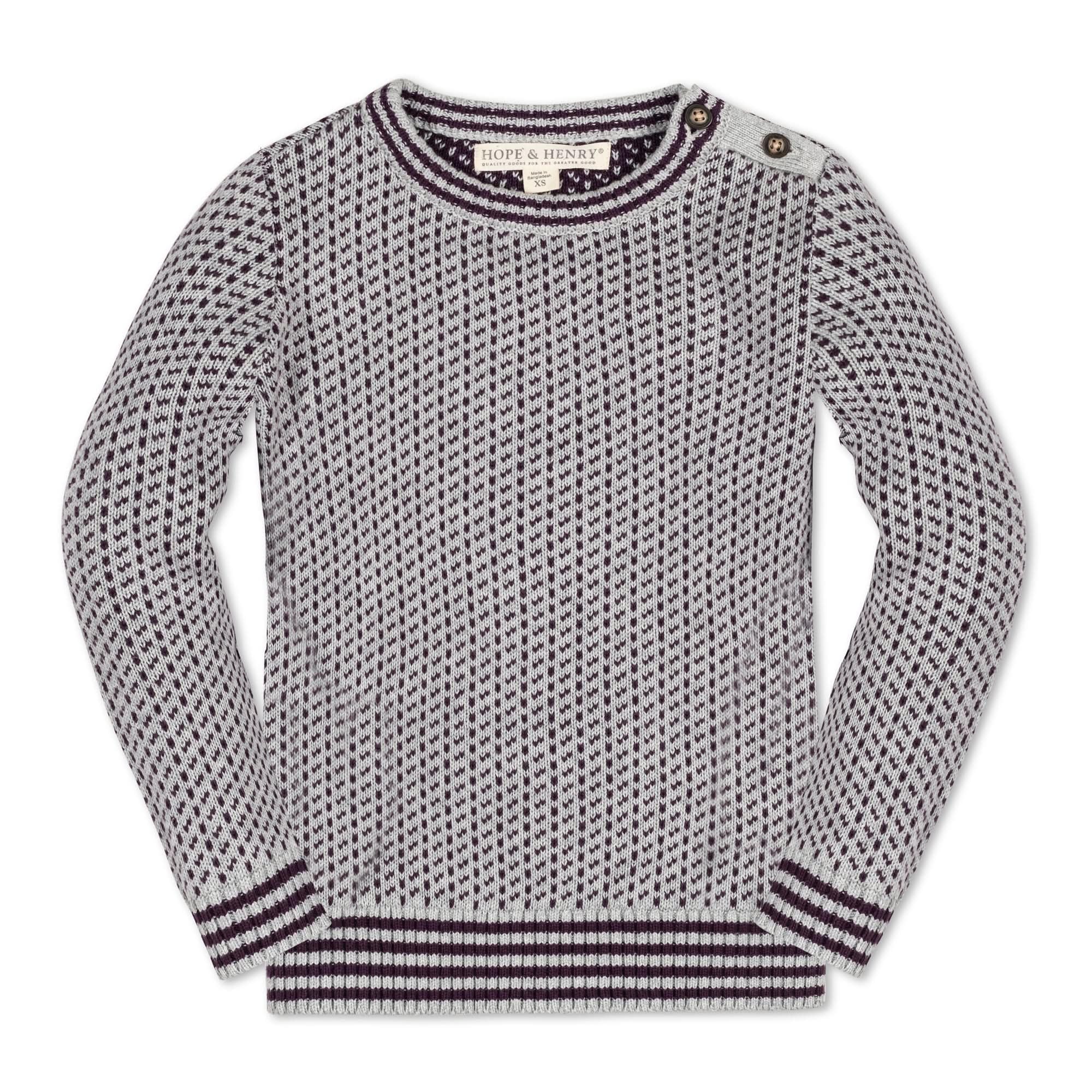Hope &amp; Henry Boys' Long Sleeve Crew Neck Pullover Sweater