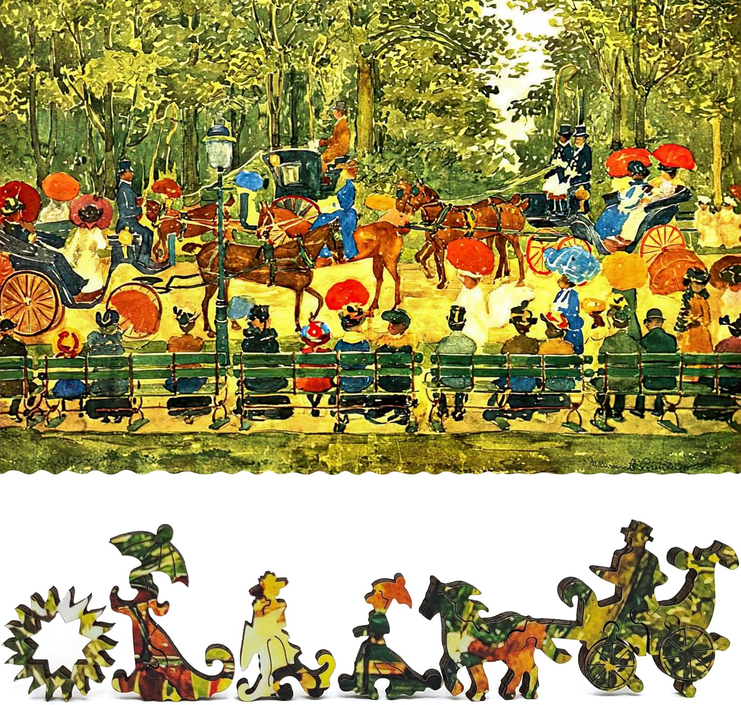 Wooden Puzzle for Adults - Uniquely Shaped Pieces - Made in The USA by FoxSmartBox - 340 Pieces - Central Park, New York