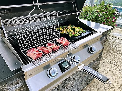 Miniatura 6 de Cesta plegable para parrilla de pescado con acero inoxidable 430, el juego de parrilla incluye una alfombrilla reutilizable y un cepillo para rociar.