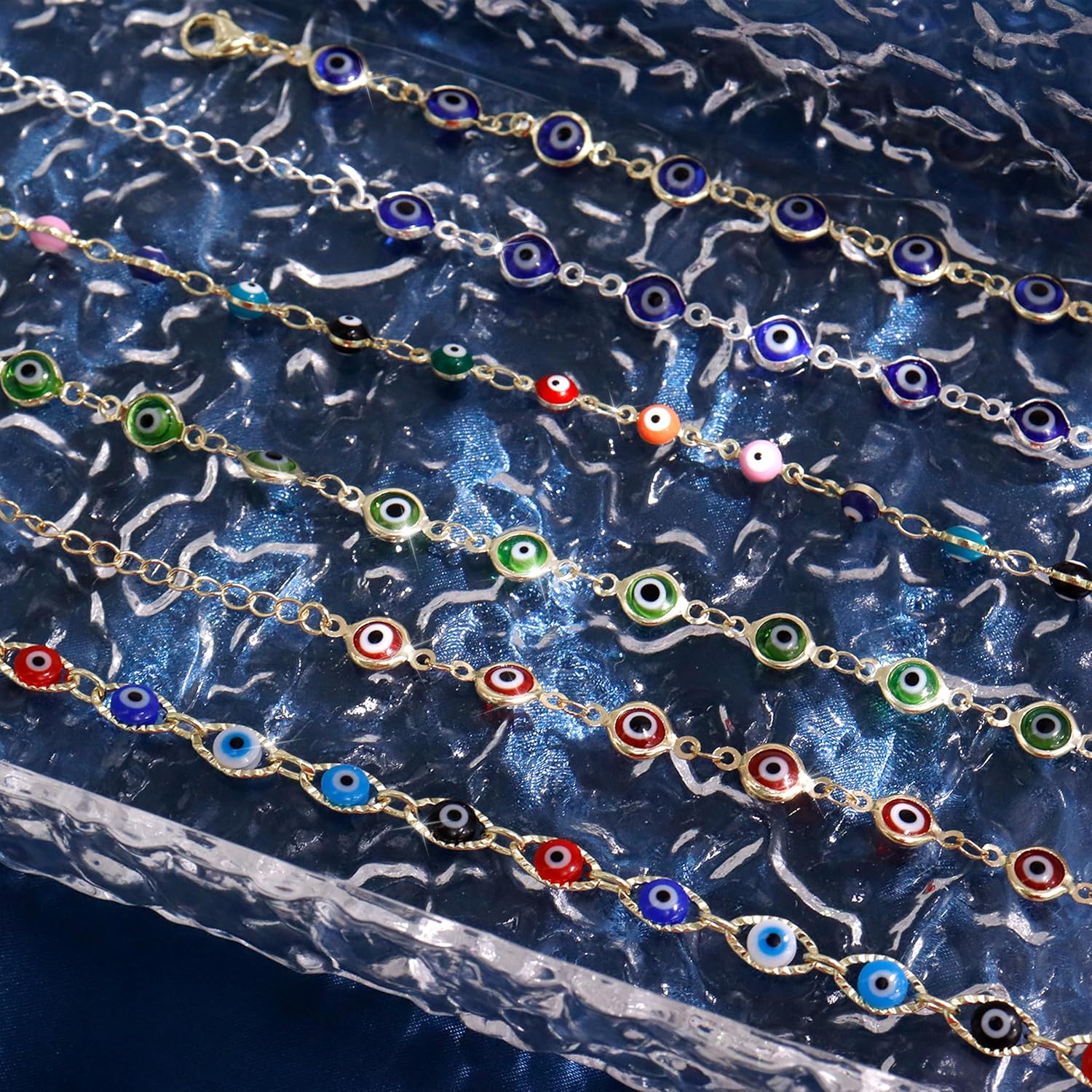 Miniatura 6 de Dainty Evil Eye Bracelets for Women,14K Gold Evil Eye Chain Bracelet for Girls