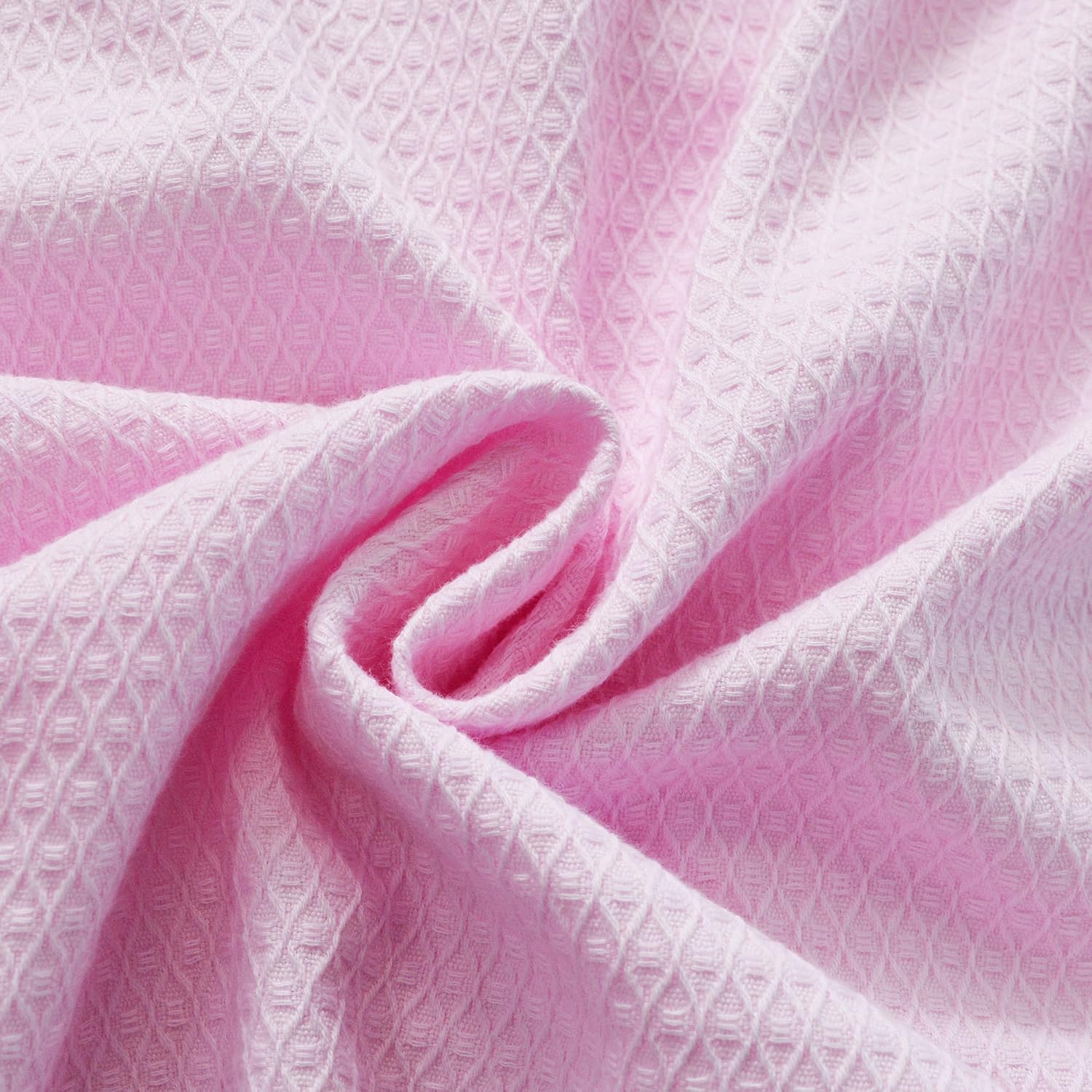 KISBINI 100% Cotton Long Hooded Robes Waffle Knit Bathrobe for Kids Children